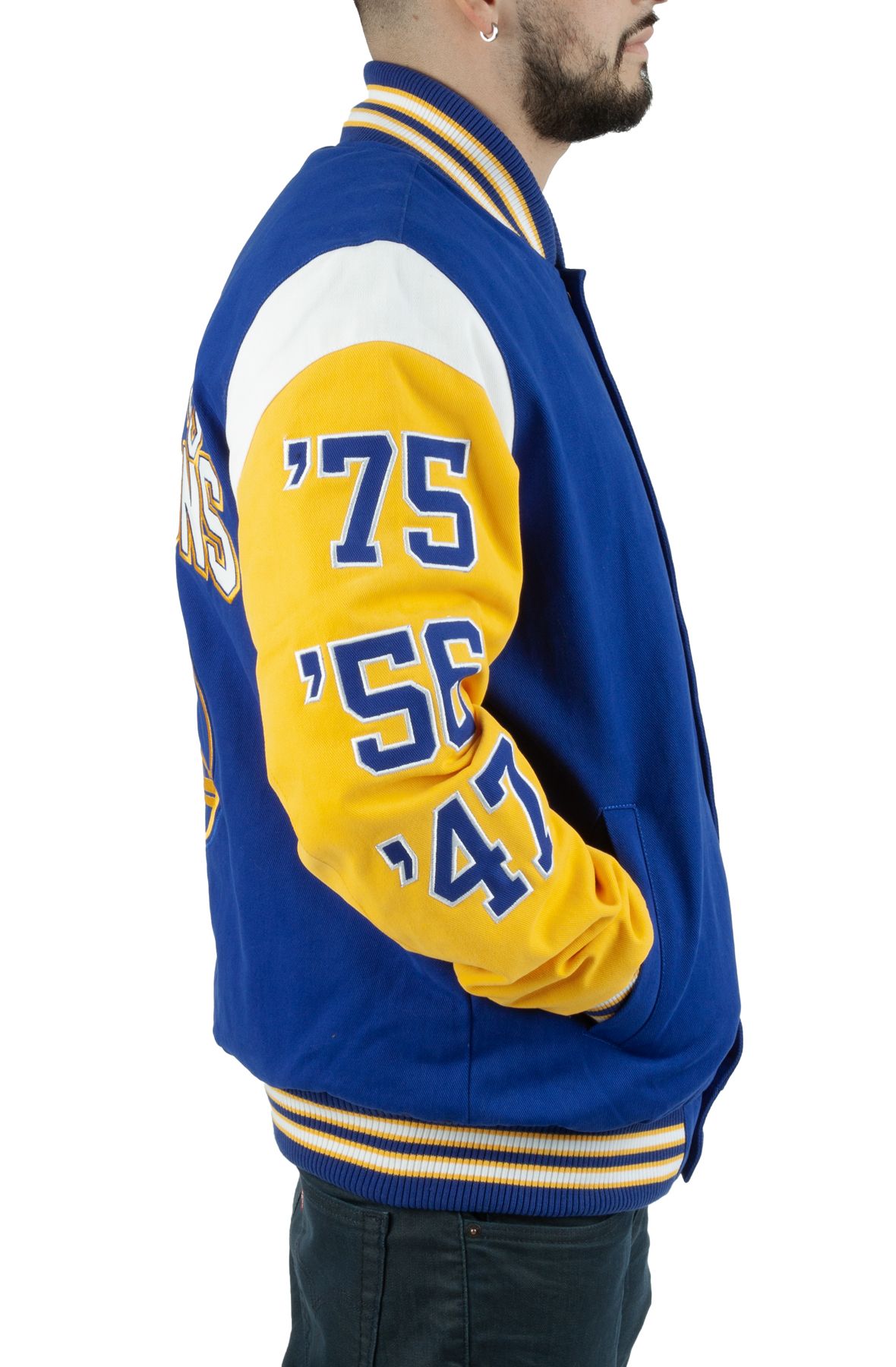 Warriors ジャケット イエロー/ネイビー Men's Nike Royal Golden State Warriors Courtside Vintage