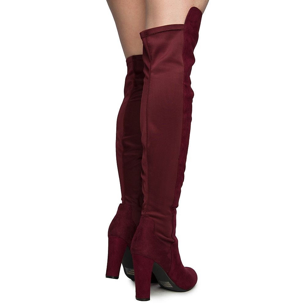 Amaya-01 Thigh High Suede Grey Boots