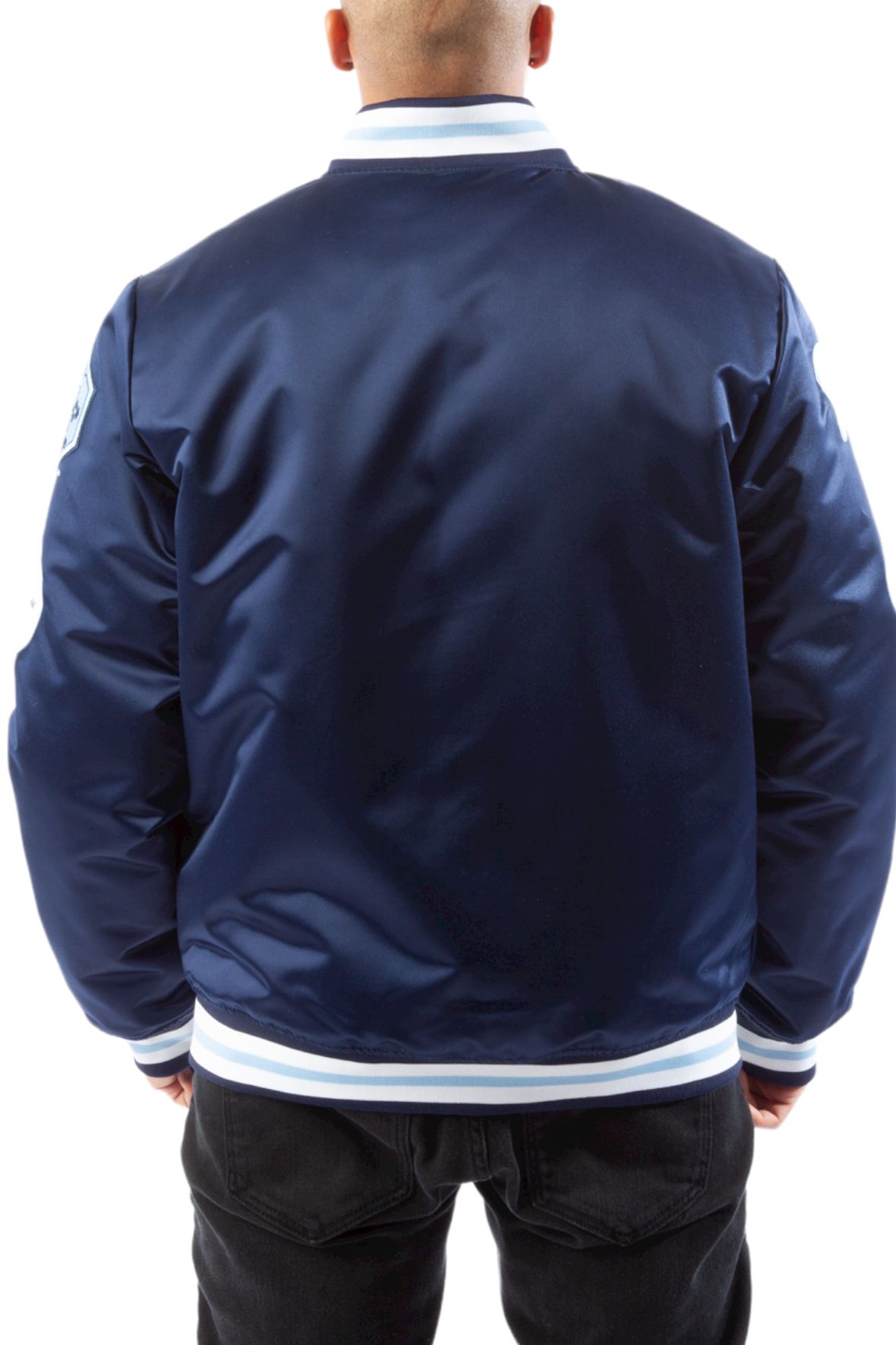 Mitchell & Ness University Of North Carolina Lightweight Satin Jacket navy