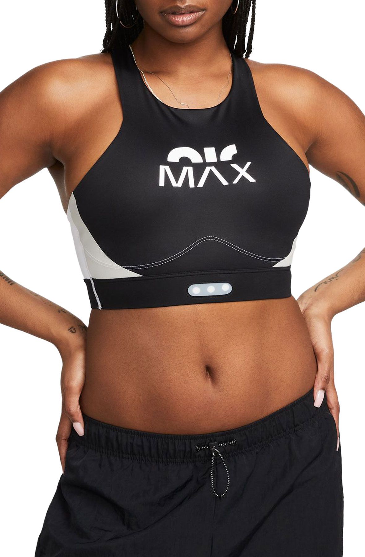 Nike Women's Air Dri-Fit 1/2-Zip Running Tank Top in Black, Size: Large | FB7624-010