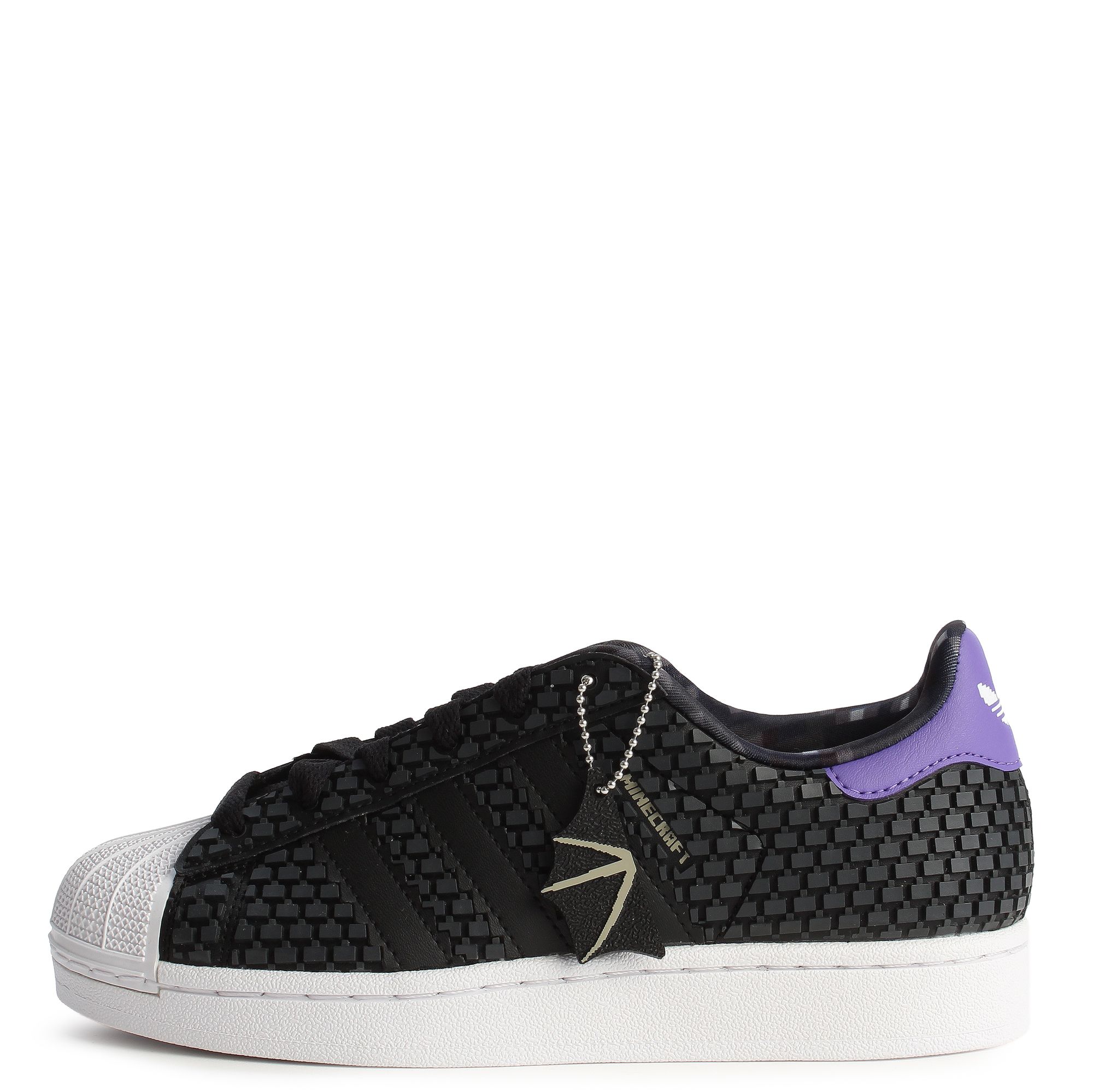 adidas Minecraft Superstar II Shoes Black 7 - Kids Originals adidas Minecraft Superstar II Shoes Black 7 - Kids Originals
