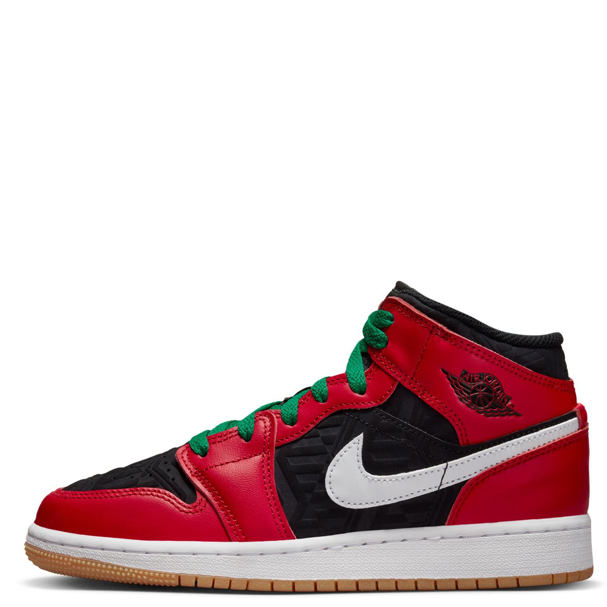 Air jordan 1 mid best sale red white and black