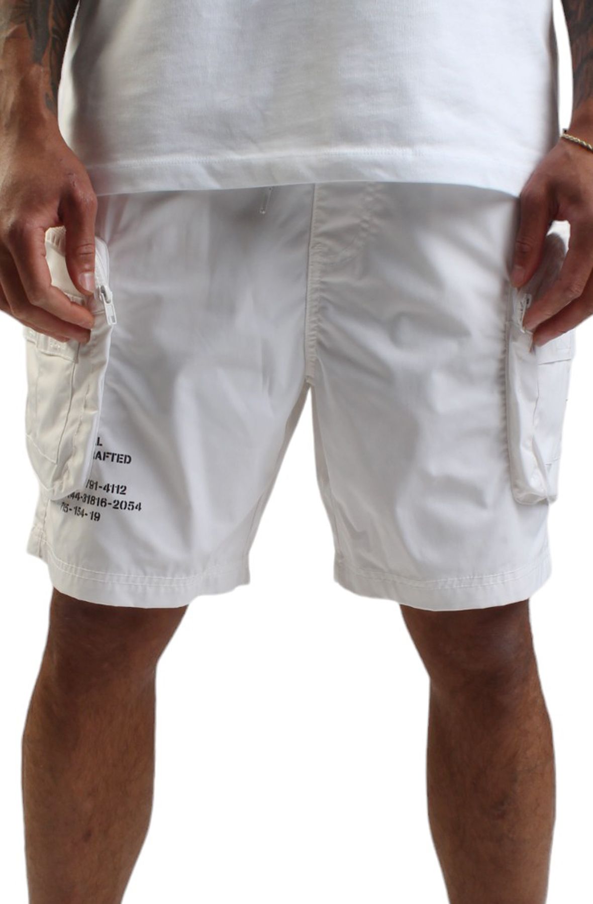 SMOKE RISE Utility Nylon Shorts WS23182EB-WH - Shiekh