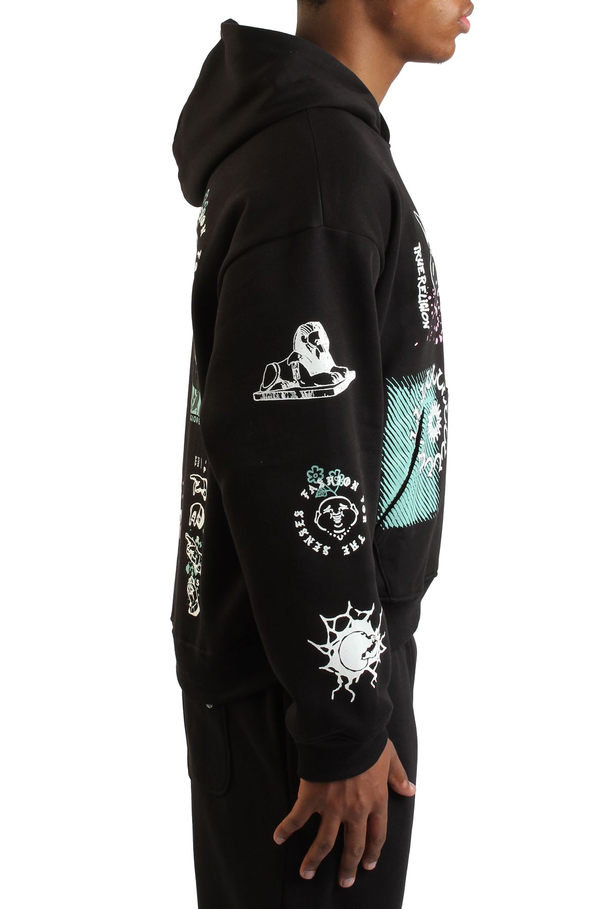 TRUE RELIGION Graphic Logo Boxy Hoodie 109784-1001 - Shiekh