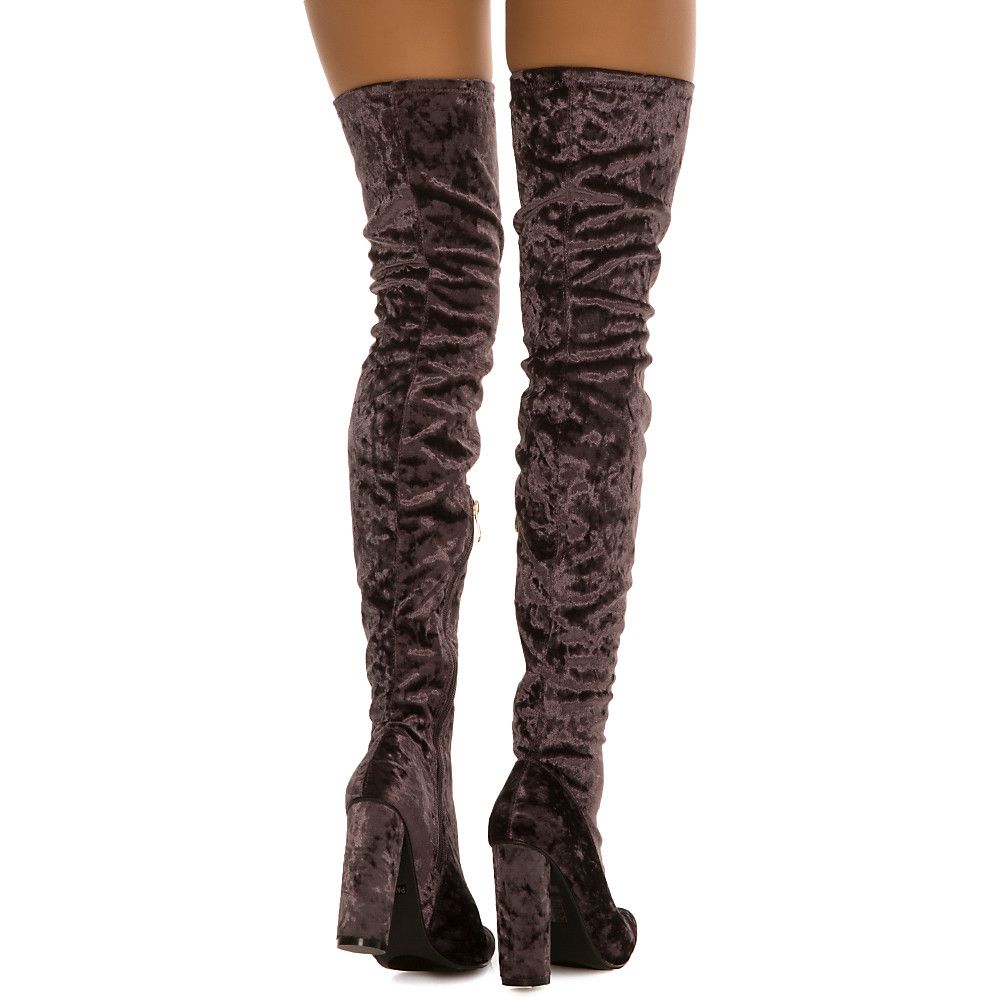 CAPE ROBBIN Paw-27 Thigh-High Boot PAW-27/DARK PURPLE - Shiekh