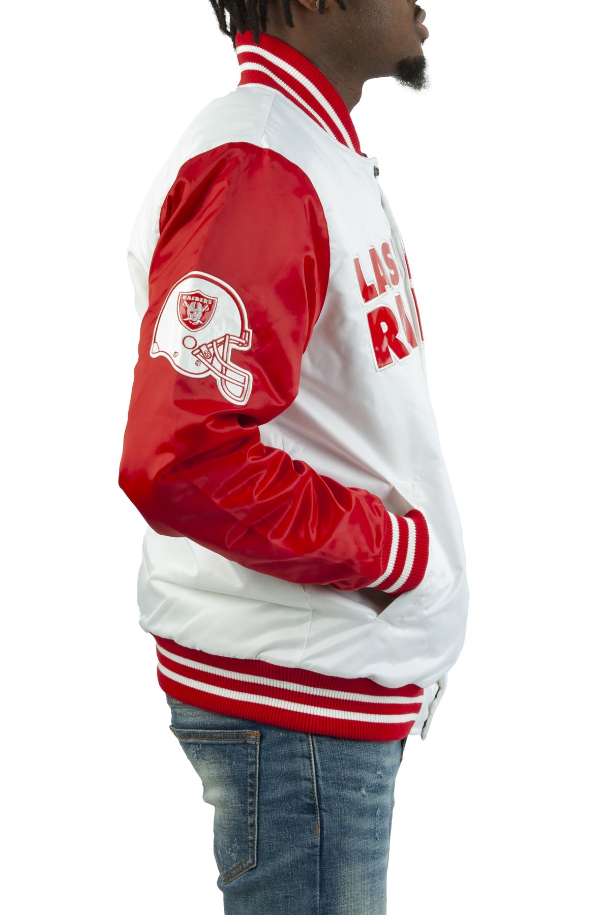 Las Vegas Raiders Windbreaker with 2 Pockets - White White / Large