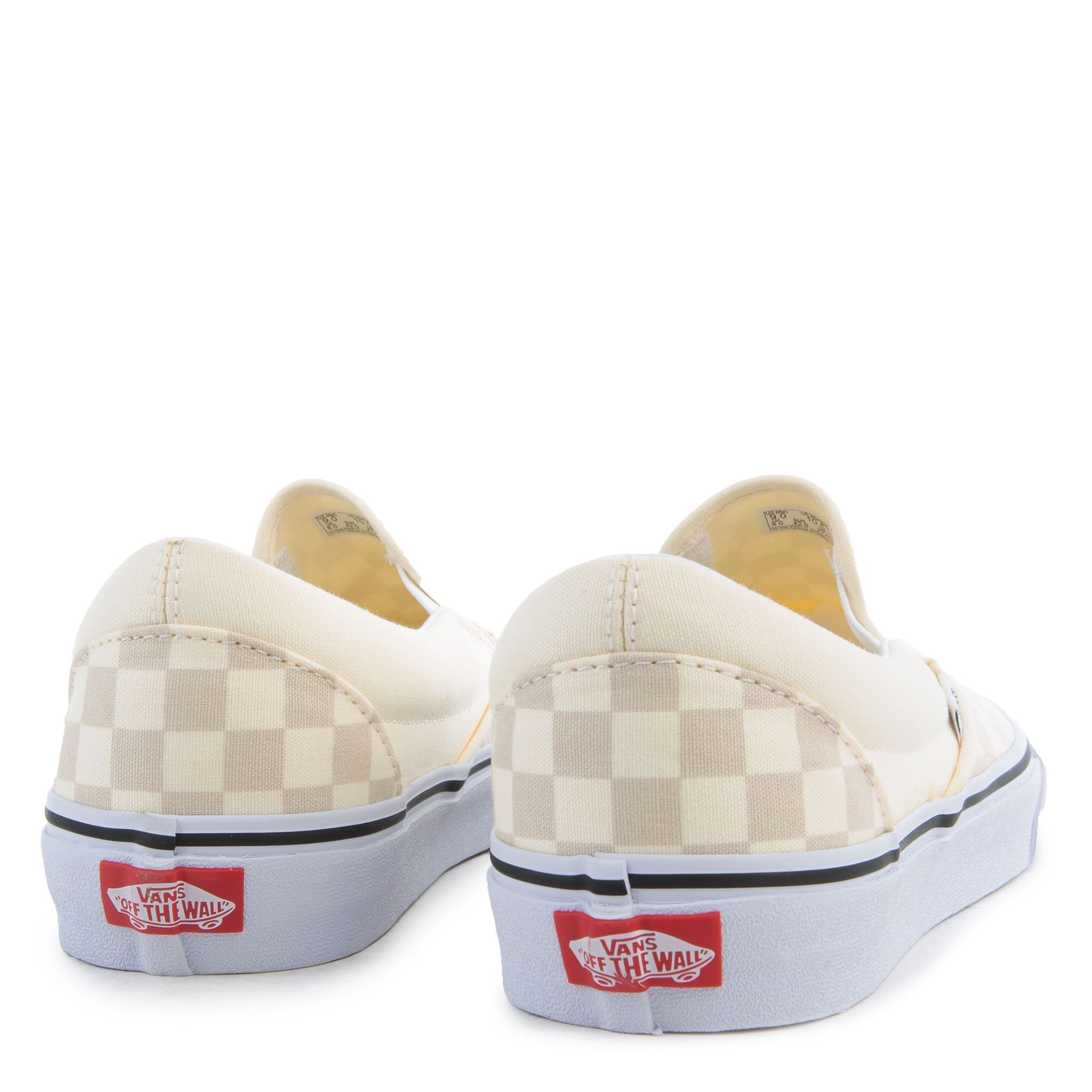 vans classic slip on checkerboard true white