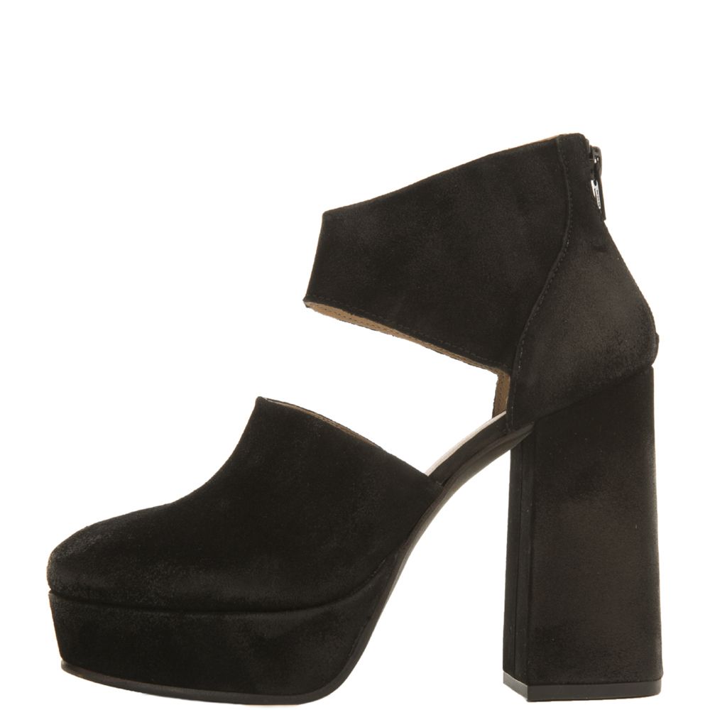 black suede platform shoes