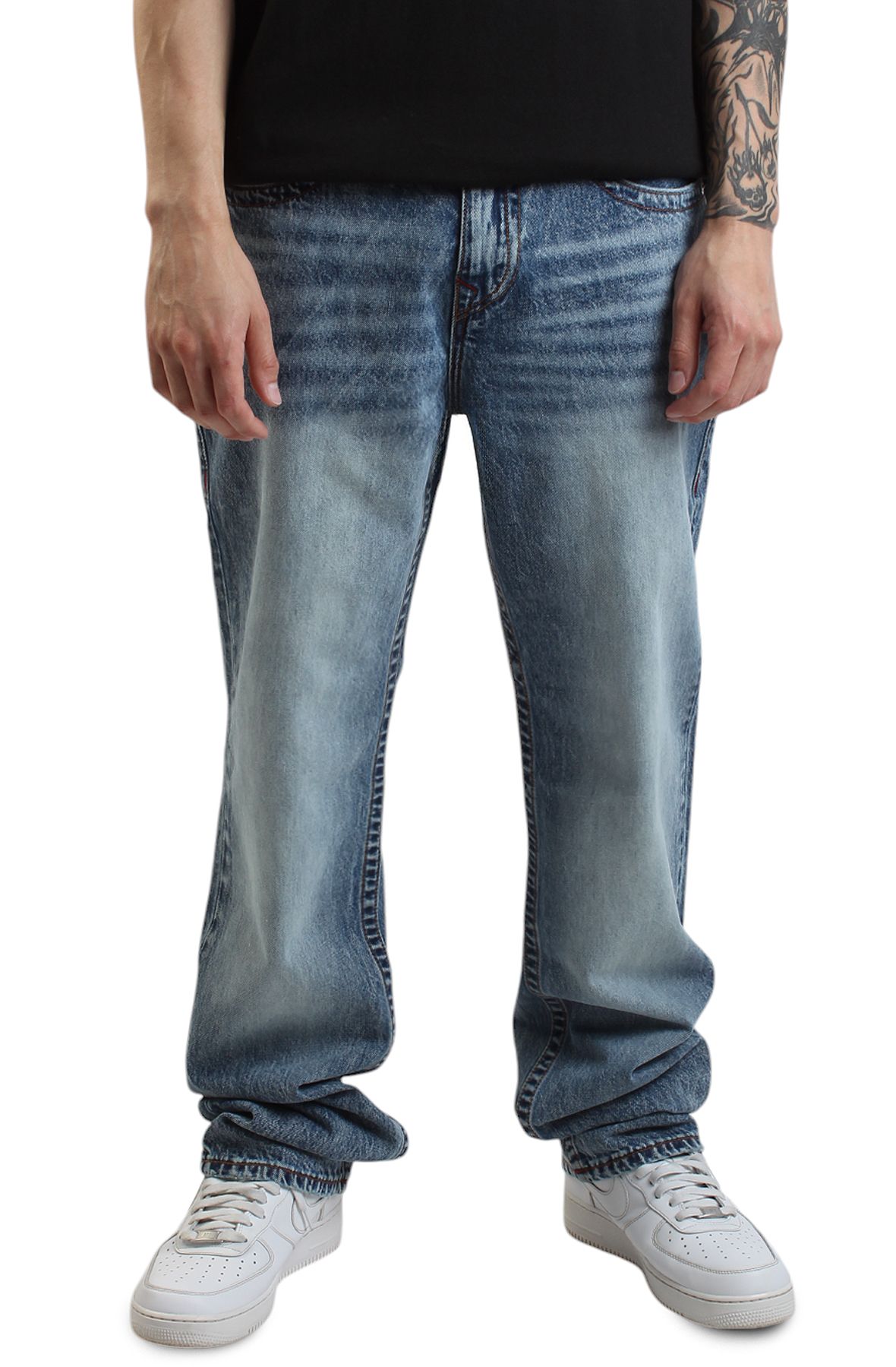 c*e様 Hellrazor TRUE JEANS HELLRAZOR LOGO FULL ZIP KNIT BLOCK BAGGIE DENIM PANTS FTC NEW ERA