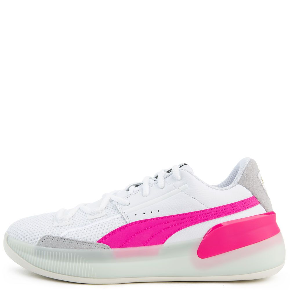 puma white and pink sneakers