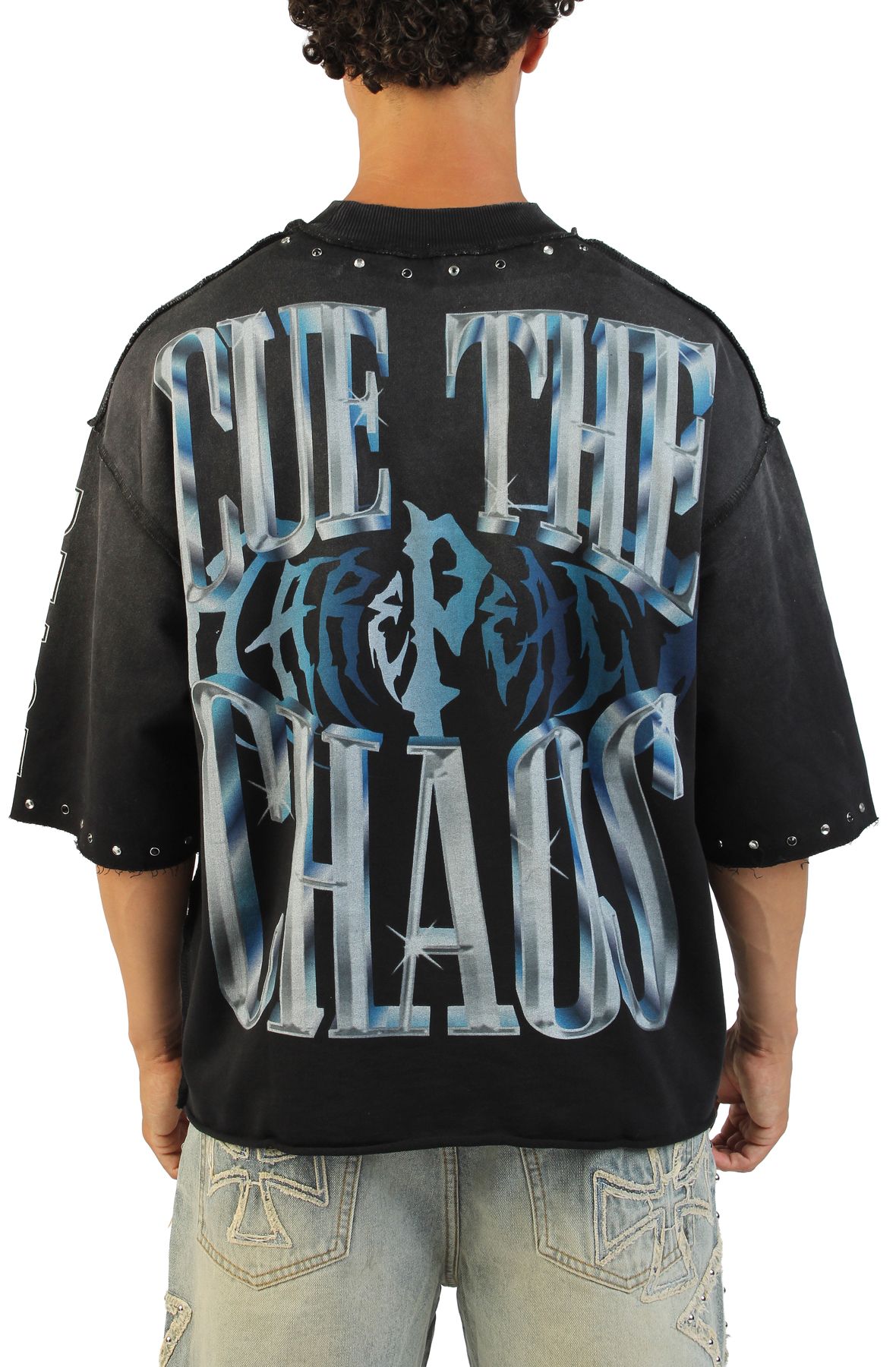 RARE PEACE Cut The Chaos T-Shirt RT6046-BLK - Shiekh