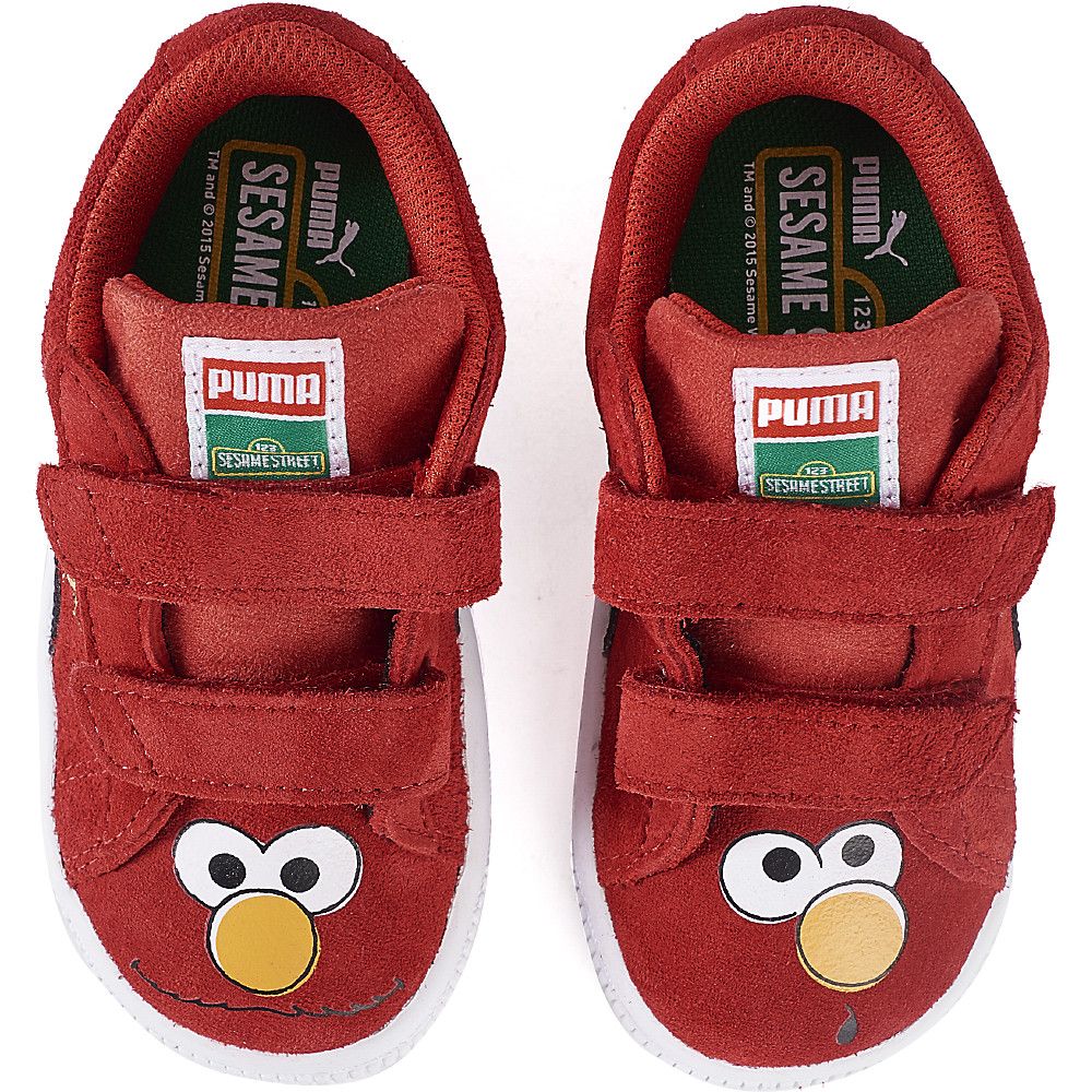 Infants Suede Sesame Street Velco Sneakers Red Elmo