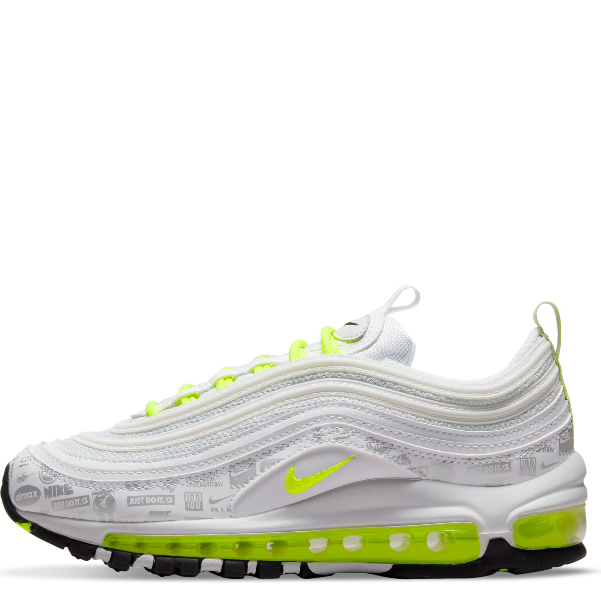 Nike Boys Air Max 97 - Shoes White/Volt Size 04.0