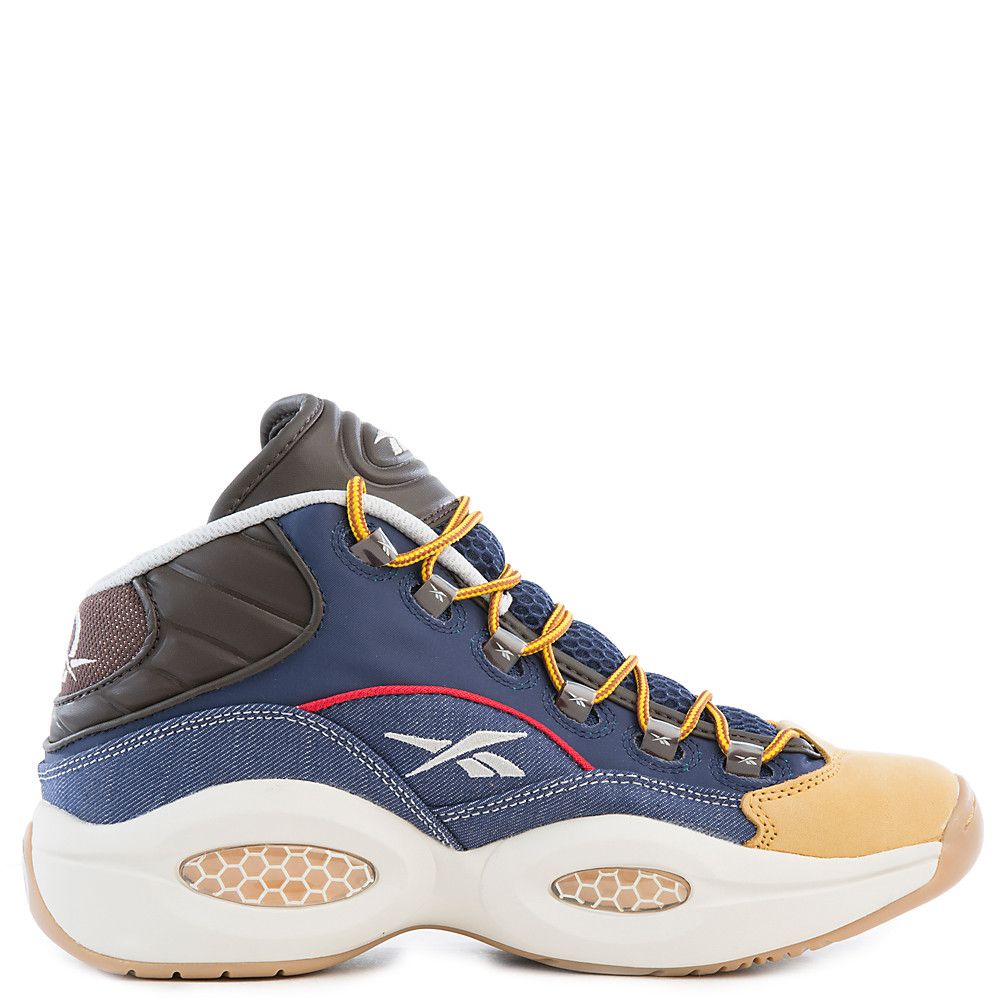 Reebok Question Mid Denim Blue Yellow Athletic Basketball Shoes Men’s 6.5 Mens Reebok Question Mid for Sale up to 90% Off: Poshmark main image 4