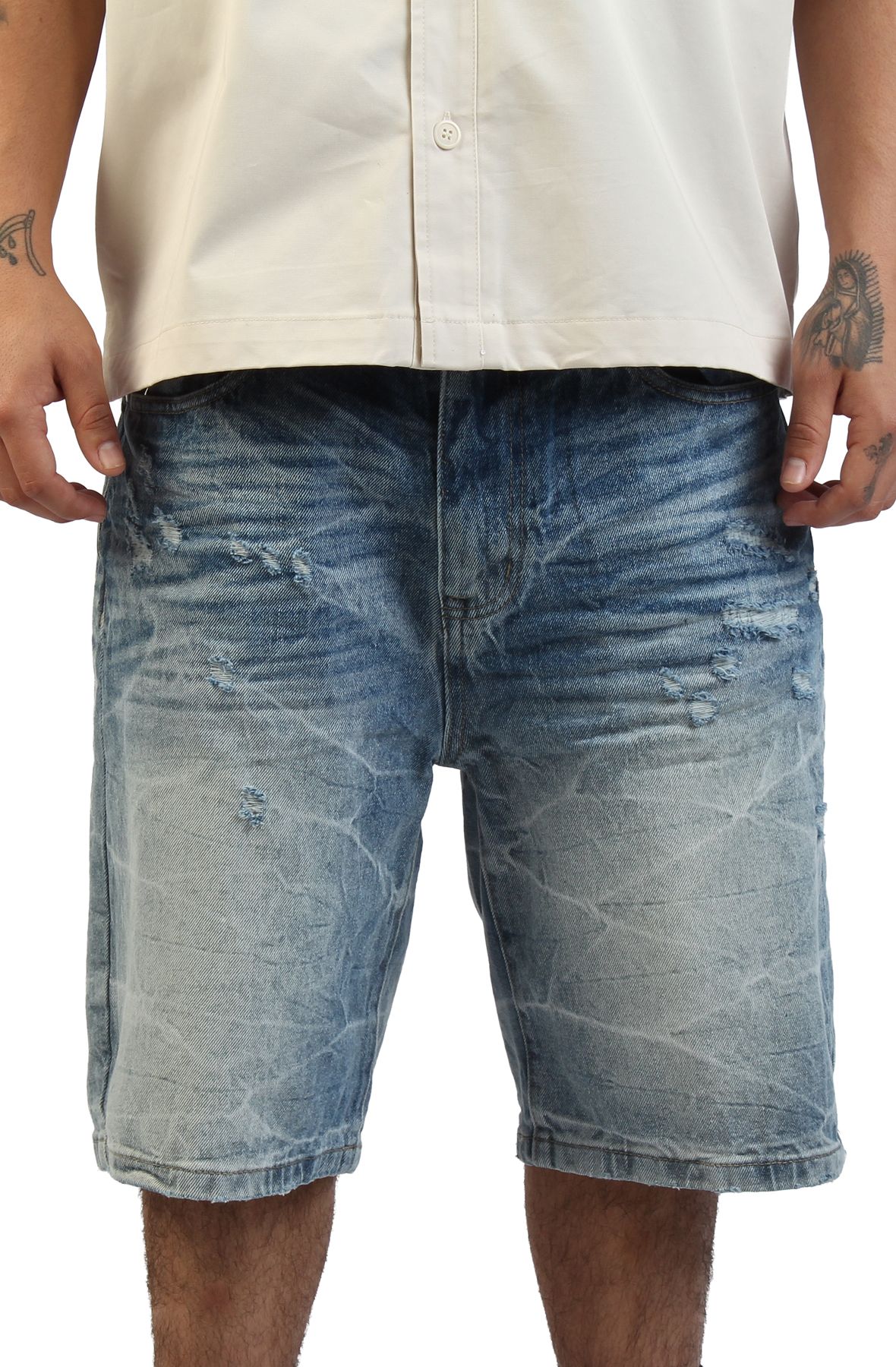 SMOKE RISE Howard Denim Shorts JS26S126SKZ-BLUE - Shiekh