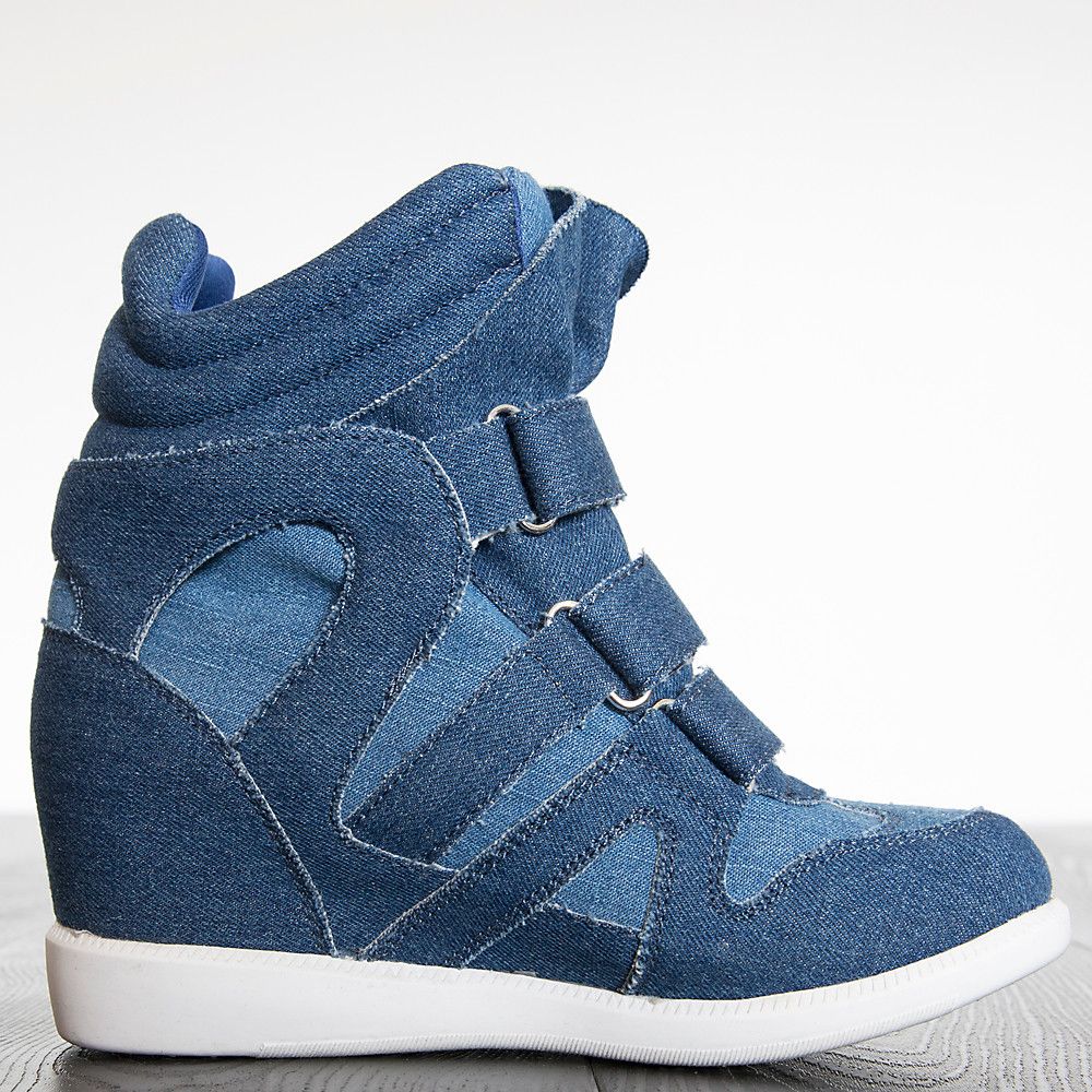 Denim wedge sneakers shop