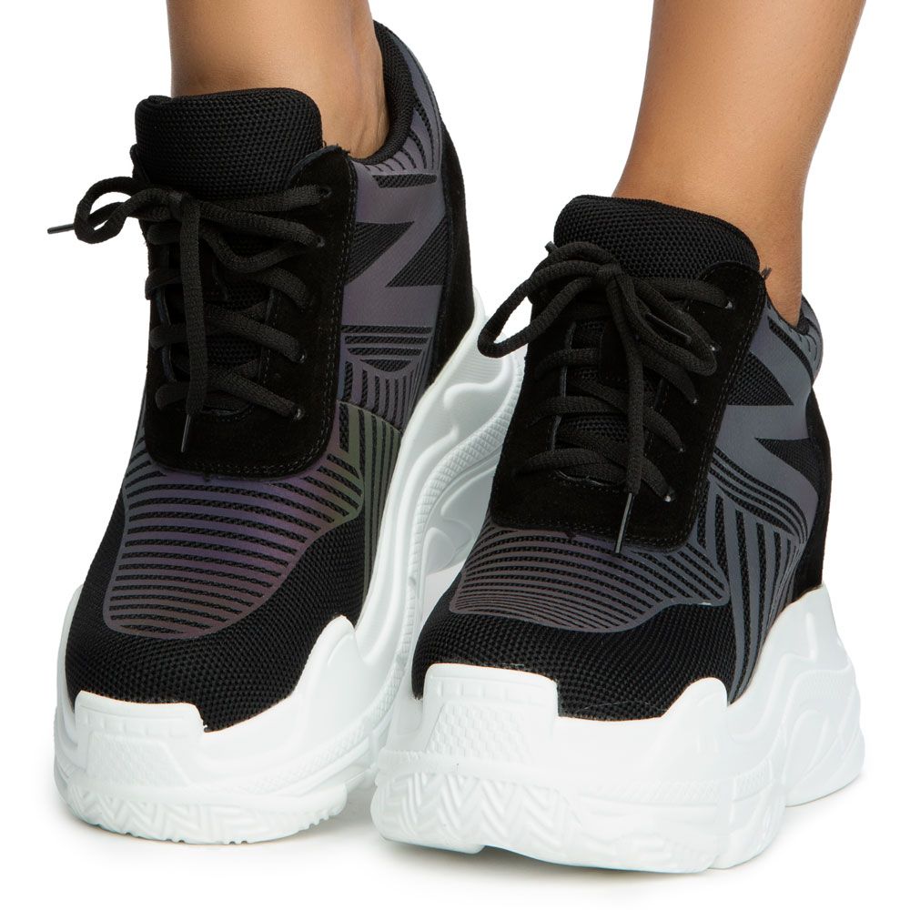 ANTHONY WANG Blueberry-04 Platform Sneakers BLUEBERRY-04-BLK - Shiekh