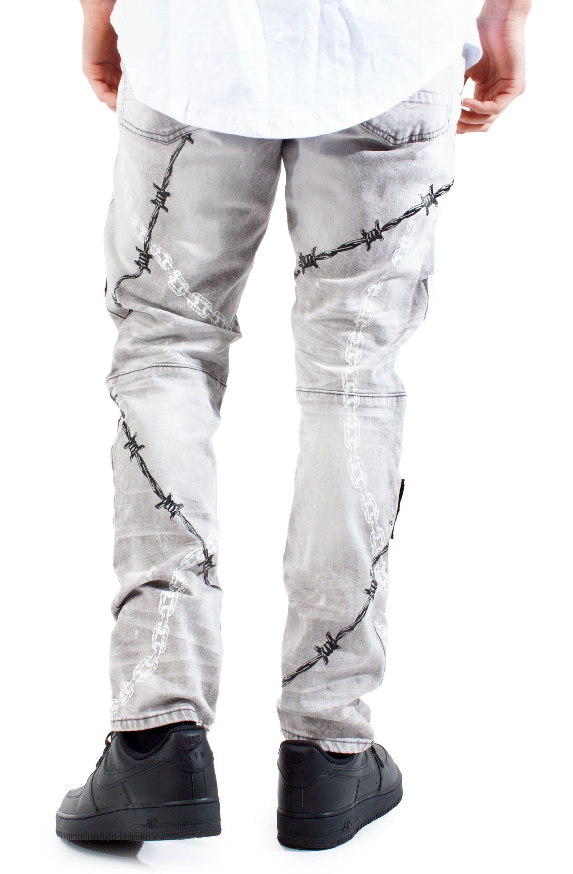 SMOKE RISE Blessed Graffiti Jeans JP22111-FGRY - Shiekh