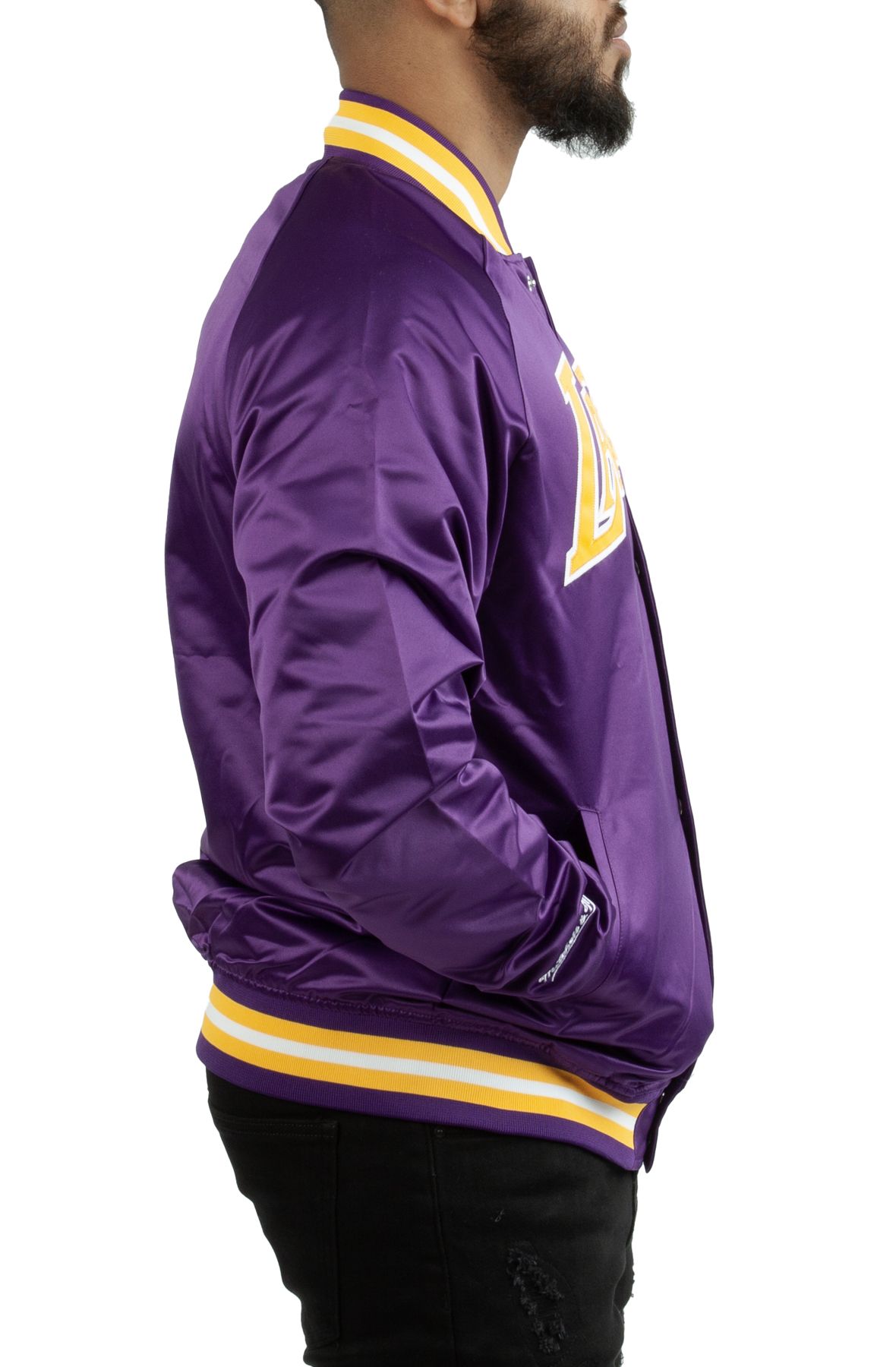 Los Angeles Lakers Mitchell & Ness Boys Youth Satin Jacket Black