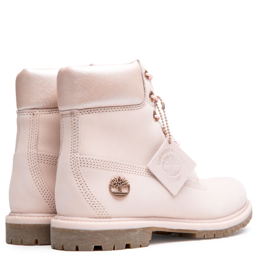 pink timberlands with fur