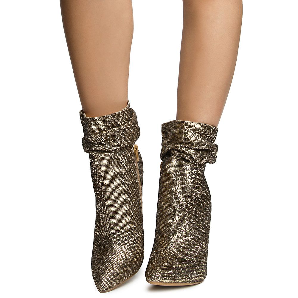 ankle boots with gold detail