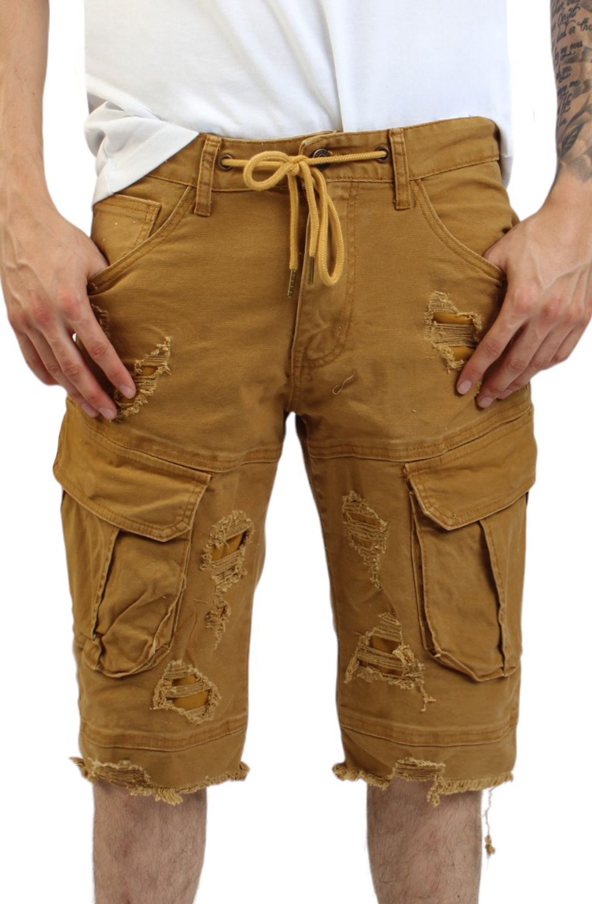 SMOKE RISE Carson Cargo Shorts JS22234-WHE - Shiekh