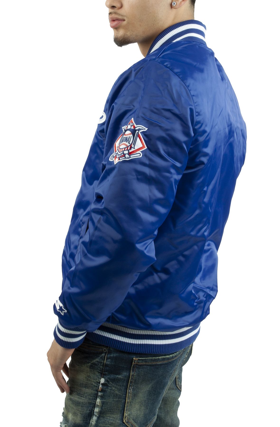 Vintage 80s Los Angeles Dodgers Starter Jacket Mens M Satin MLB Baseball  Blue