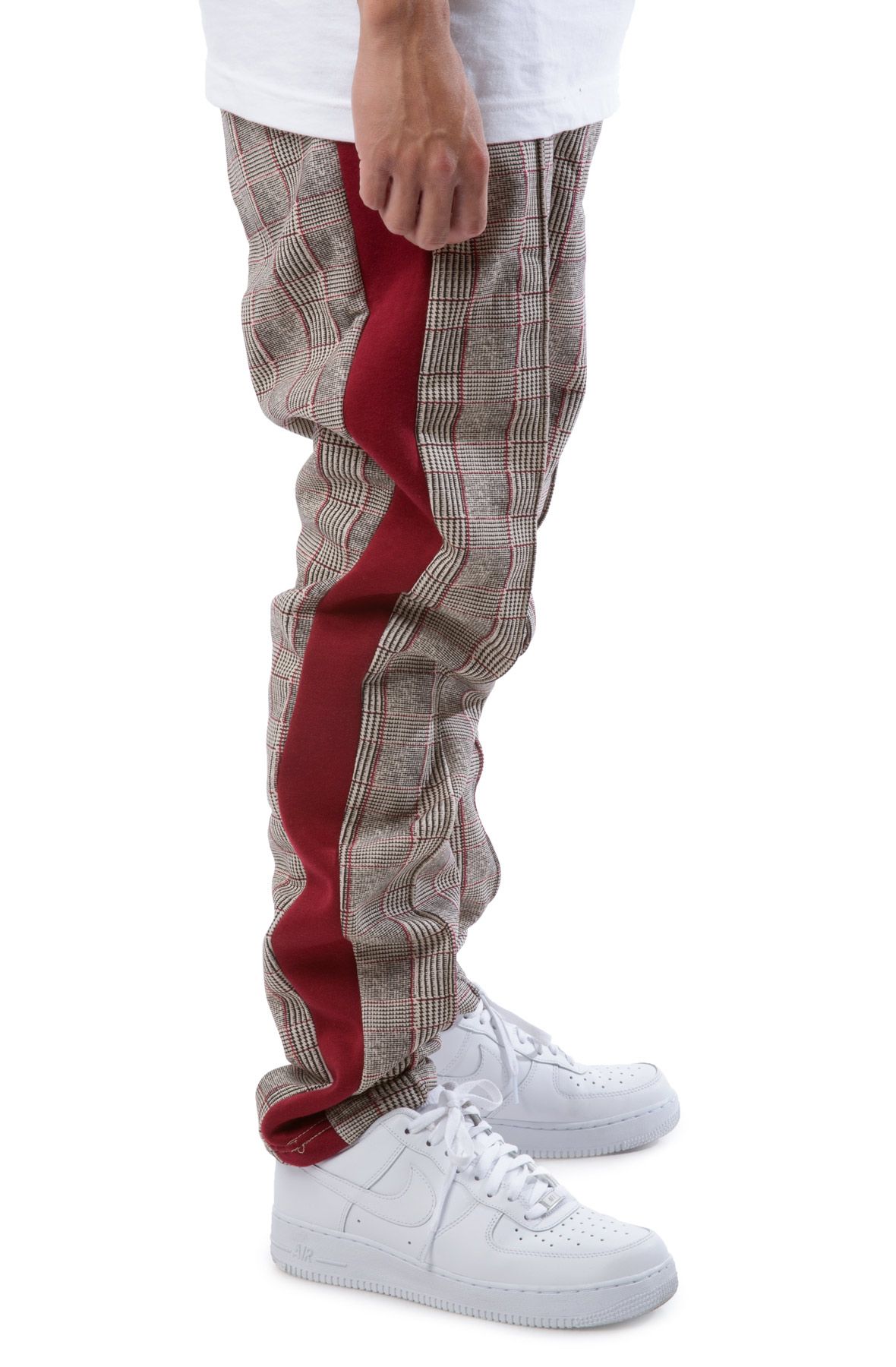 plaid track pants