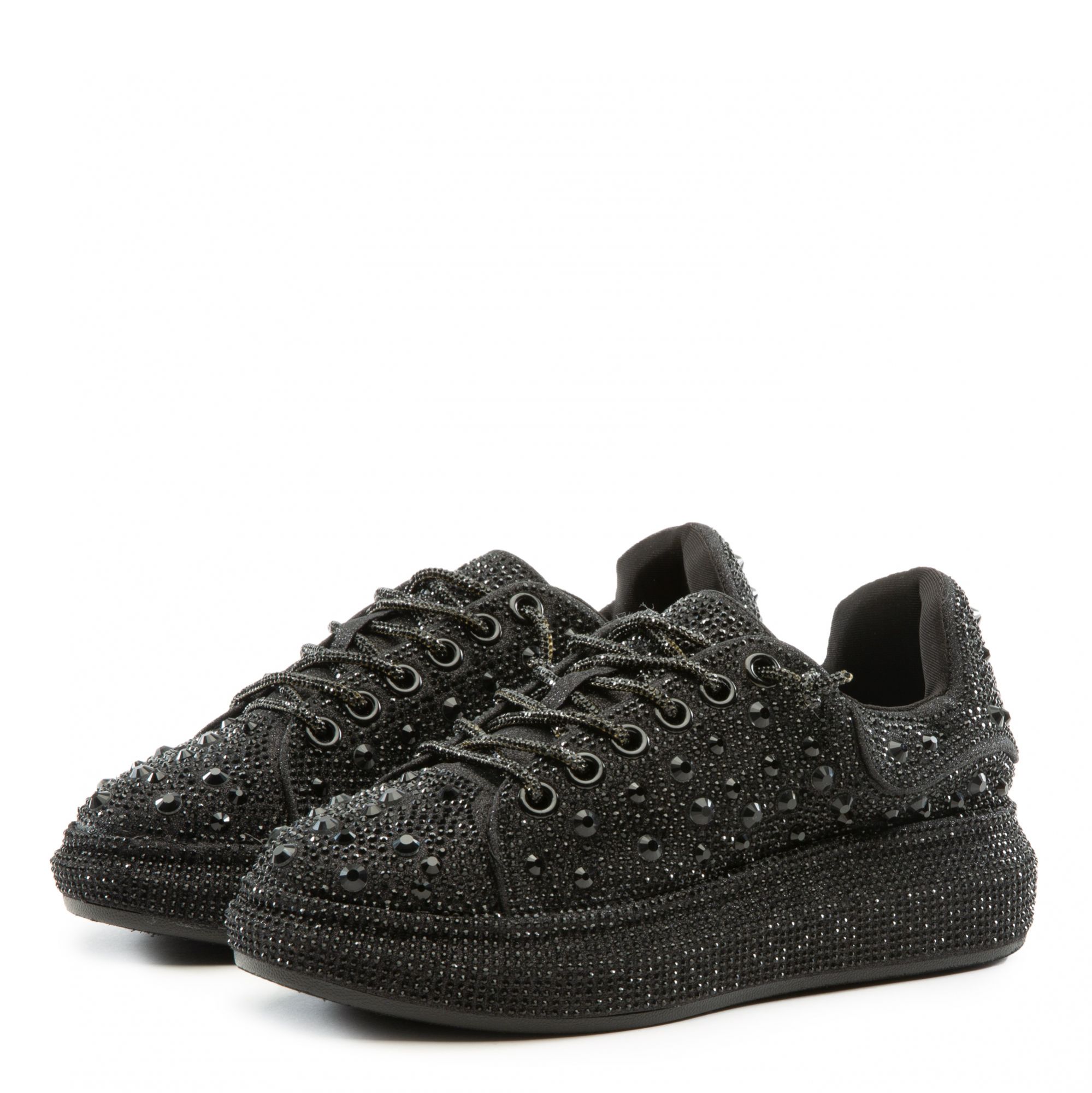 AZALEA WANG Azure Rhinestone-Embellished Low-Top Sneakers