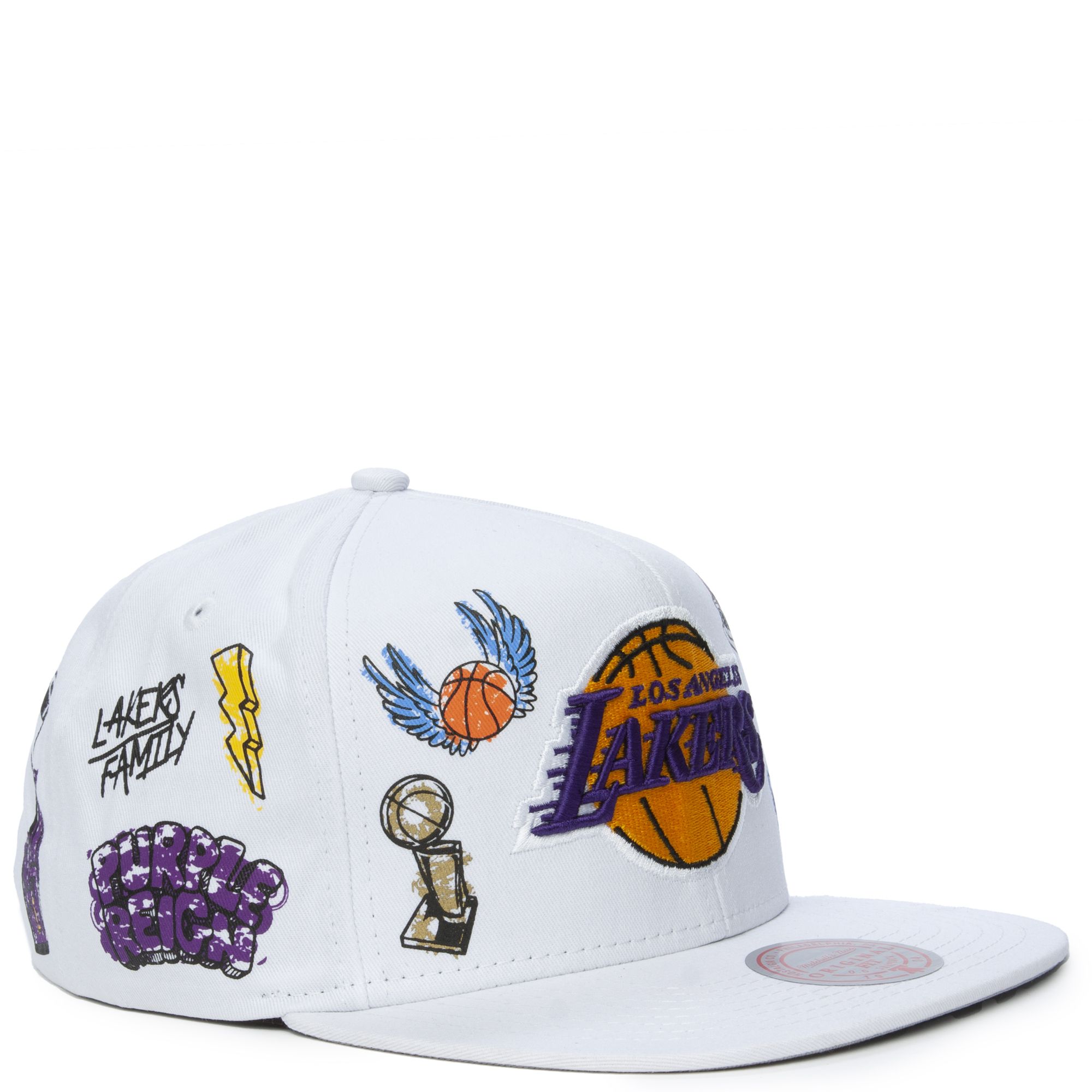 MITCHELL & NESS Los Angeles Lakers Hand Drawn Snapback  HHSS3479-LALYYPPPWHIT - Karmaloop