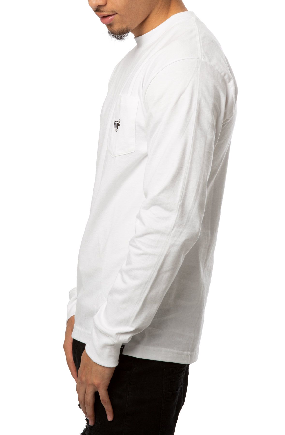 HANES BEEFY-T Beefy-T Pocket Long Sleeve Tee 5196BF-WHT - Shiekh