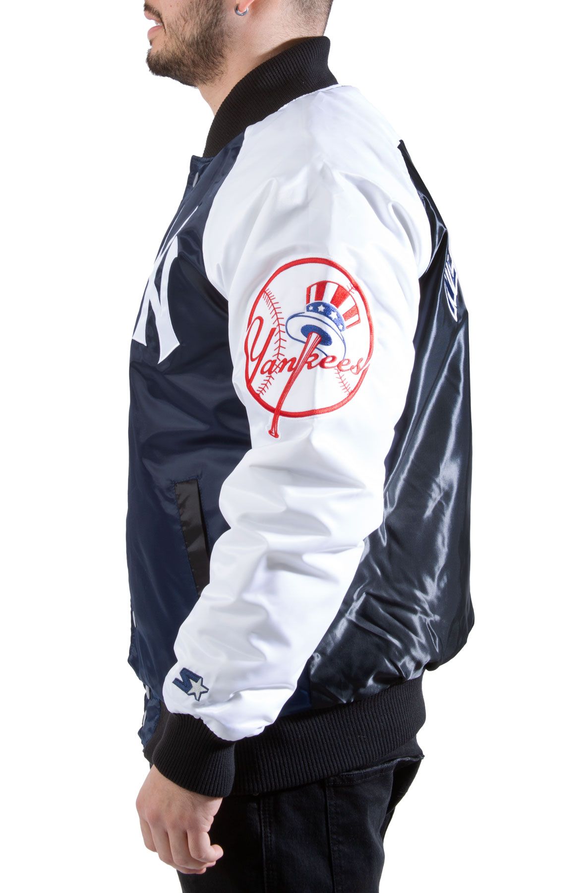 Starter New York Yankees Blown Up Logo Jacket Navy/White
