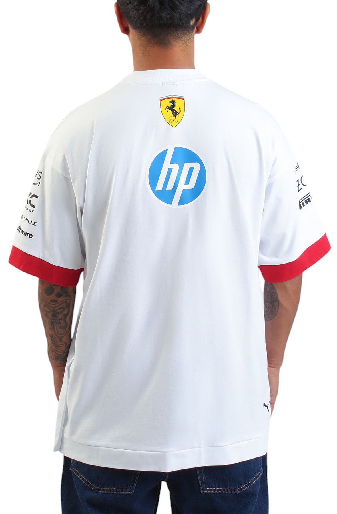 Tシャツ・カットソー FERRARI Men T-shirt White 22045 13 Cotton T-shirt with Ferrari logo in Optical White for Men