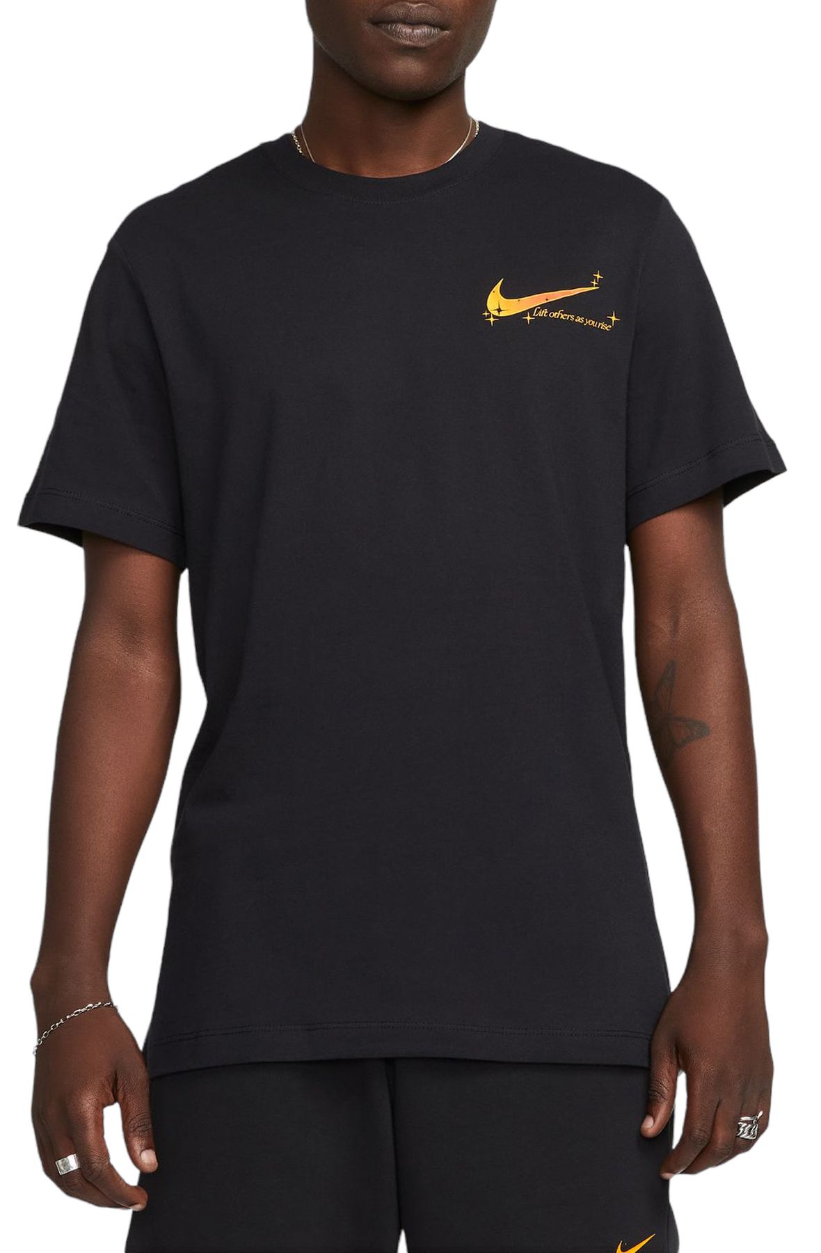 Nike Men's T-Shirt Logo Swoosh Printed Athletic Active Short Sleeve Shirt,  Blue, XL