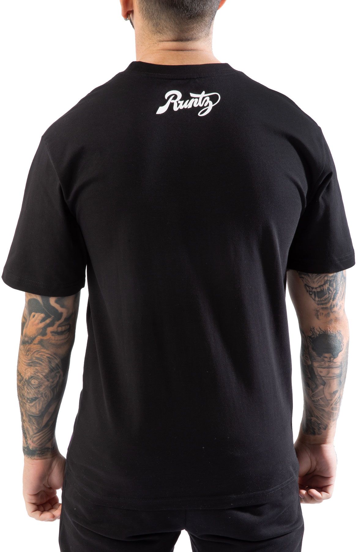 RUNTZ Bedazzled Stones Script Tee 321-40236-BLK - Shiekh