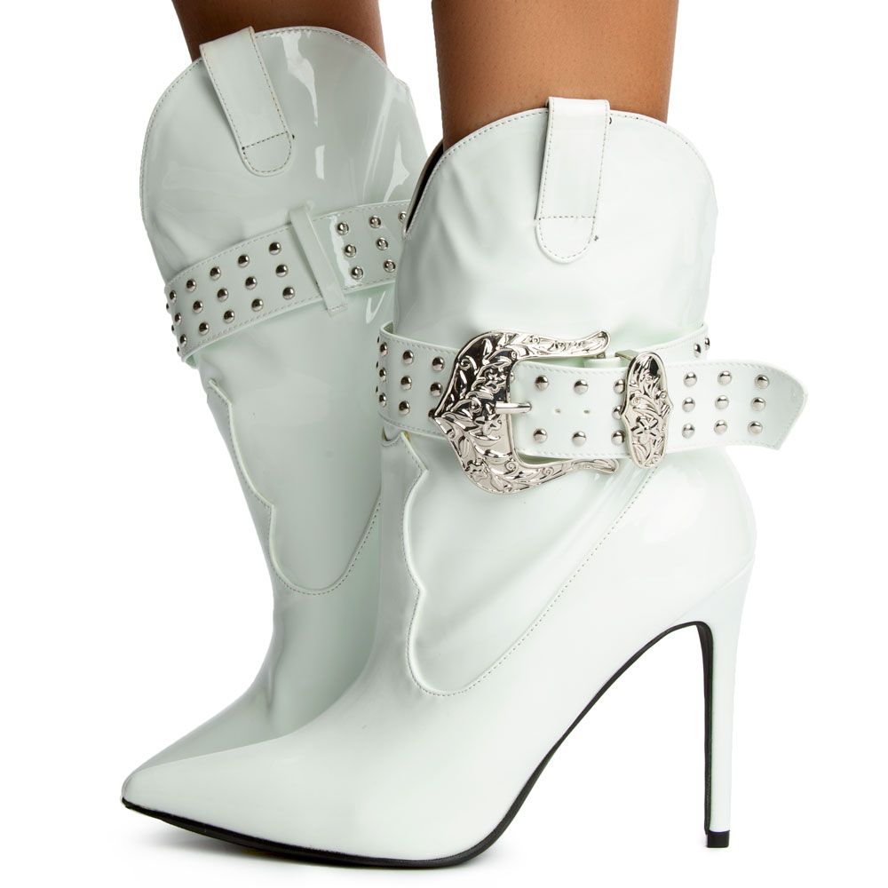 zydeco pointy toe buckle booties