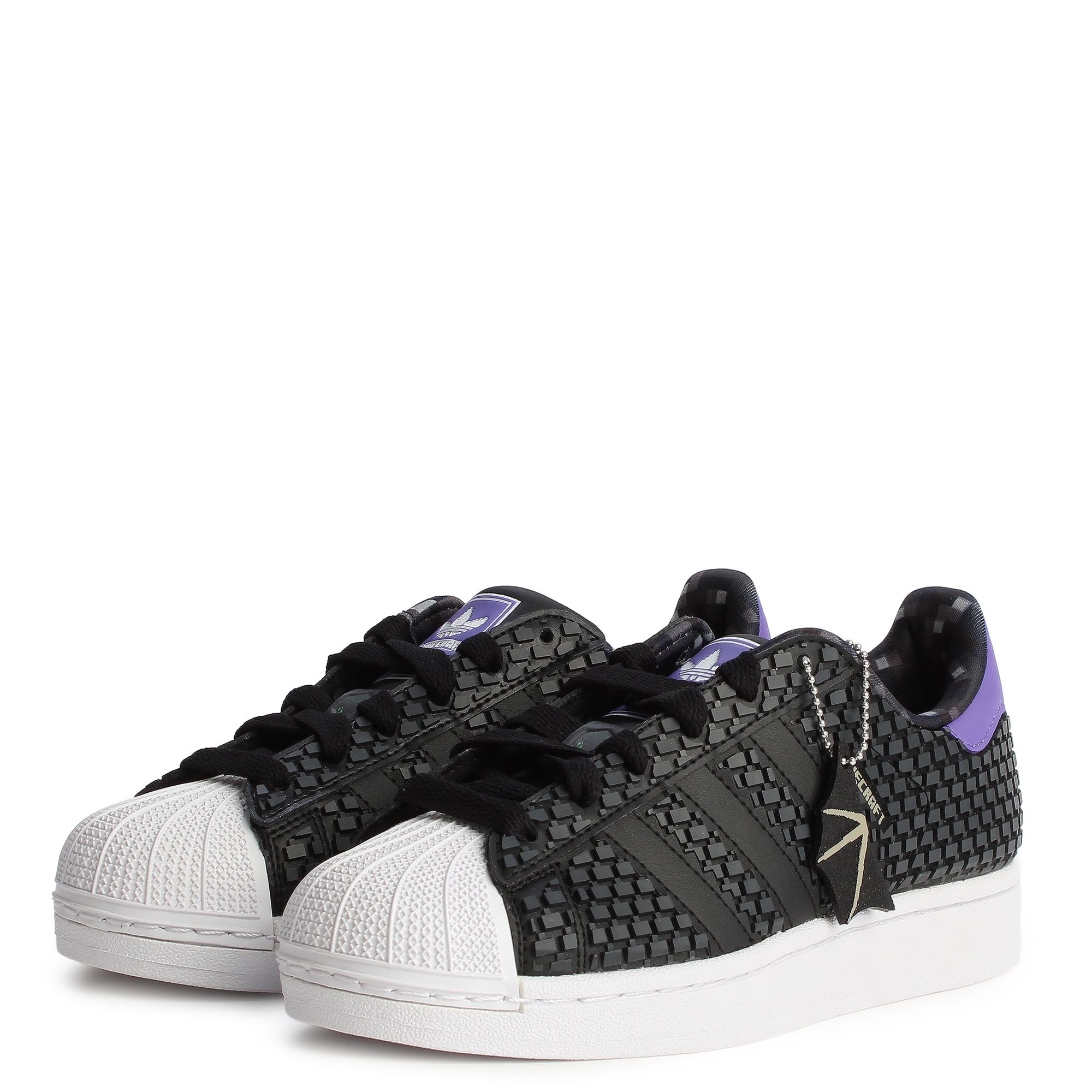 adidas Minecraft Superstar II Shoes Black 7 - Kids Originals