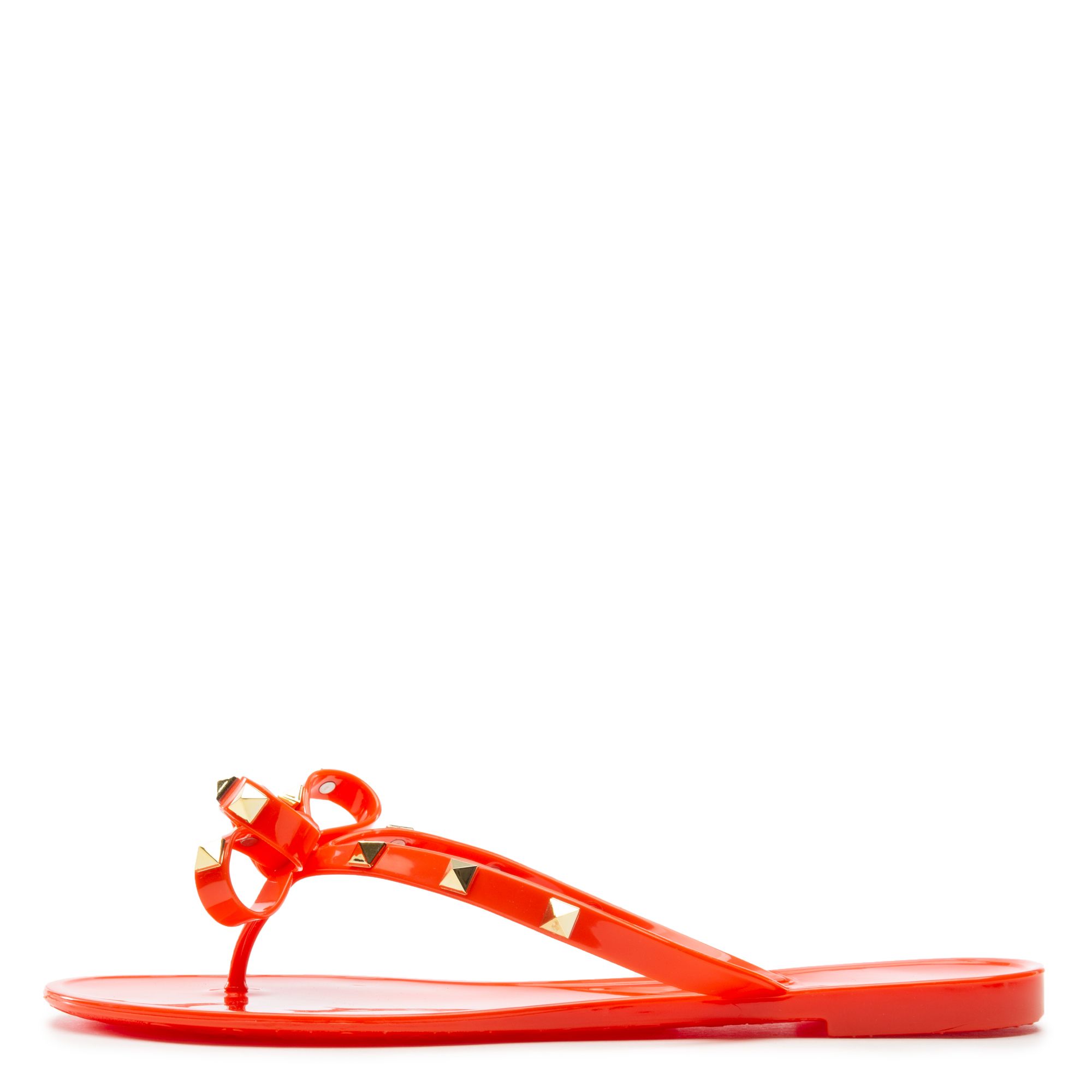 LILIANA Jelli-40 Stud Bow Tie Sandals JELLI-40-ORNG - Shiekh