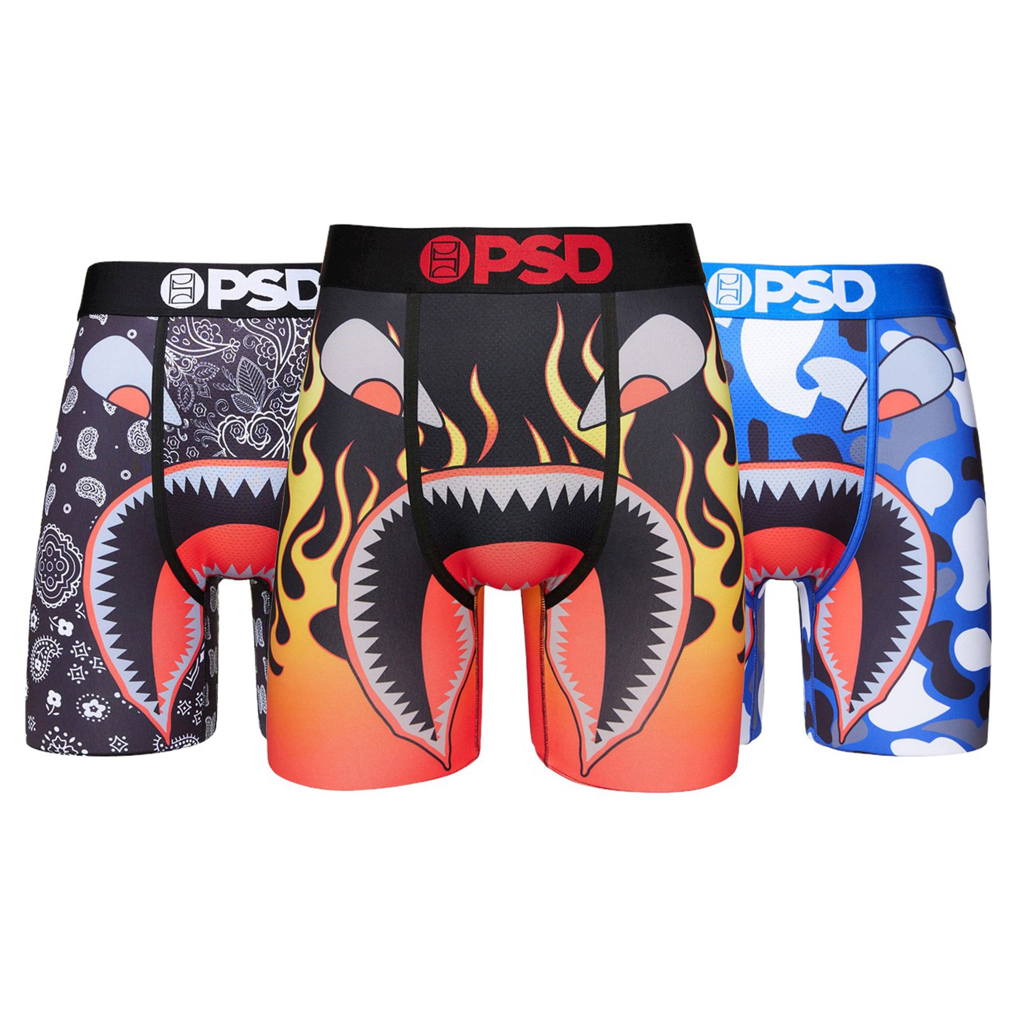 PSD Fire Red 3 Pack Stretch Boxer Briefs - Men's Boxers in Multi