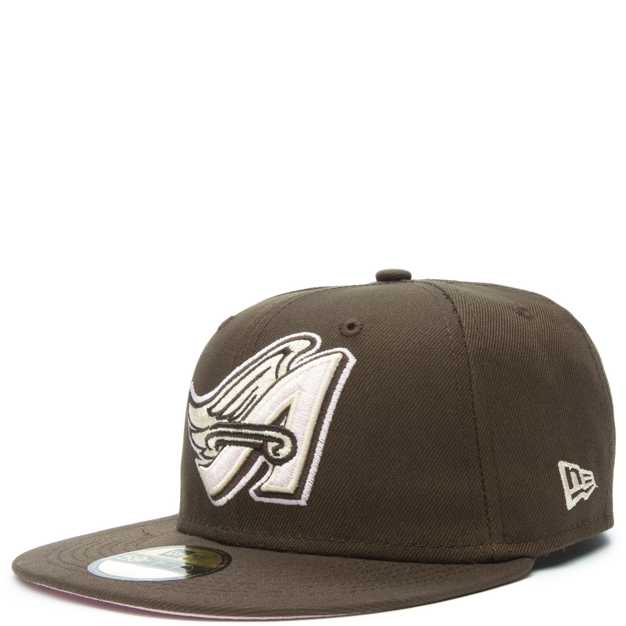 Brown Los Angeles Angels Pink Bottom 40th Season Side Patch New Era 59Fifty  Fitted