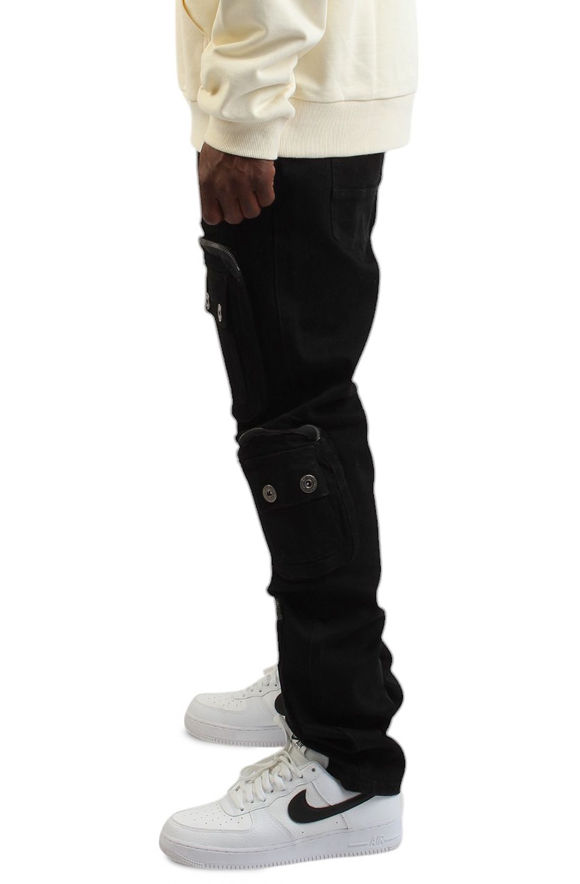 RU WAVE Jeffery Cargo Denim Pants RUK-24113BLK - Shiekh