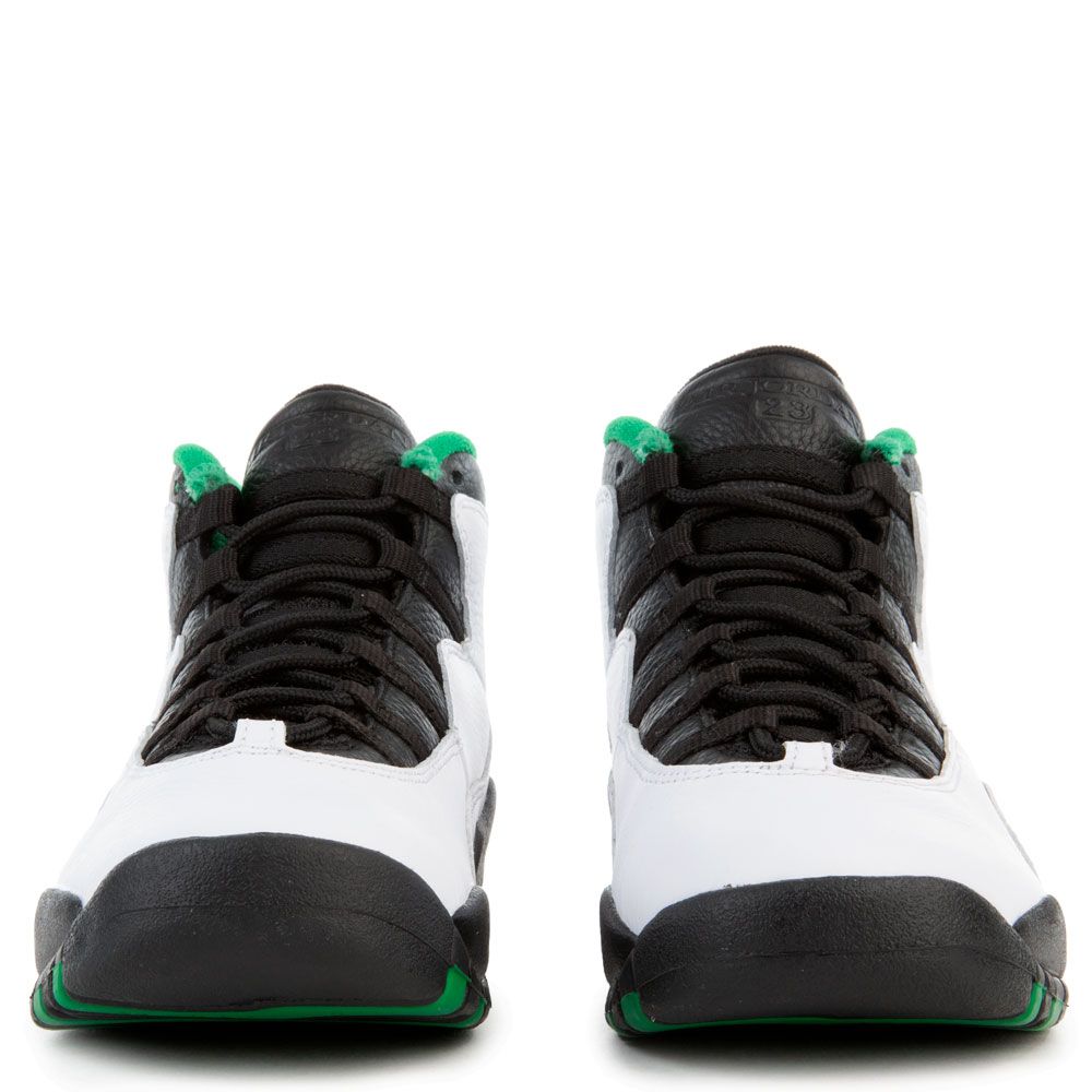 black and green jordans 10