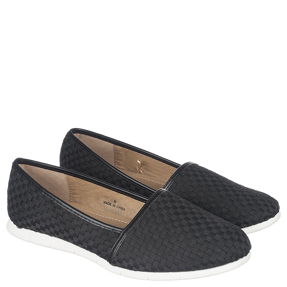 womens black casual slip ons