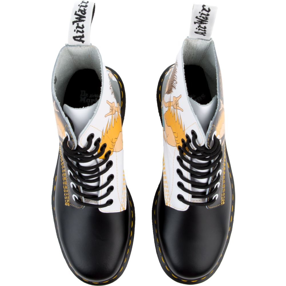 DR. MARTENS Unisex Beavis & Butt-Head Pascal Black + White Boots