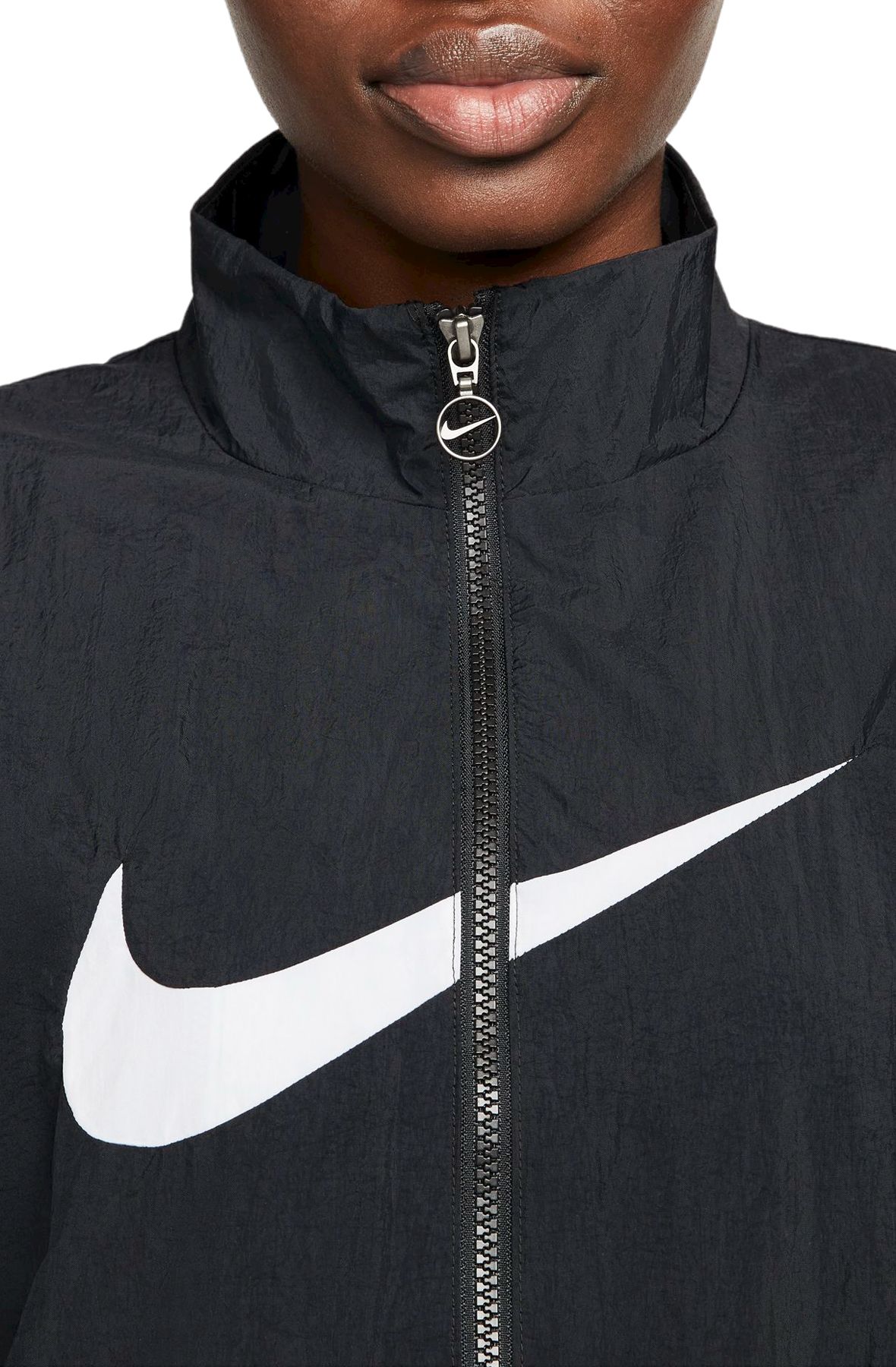Nike Sportswear Essential Women's Woven Jacket, Black/White, Large