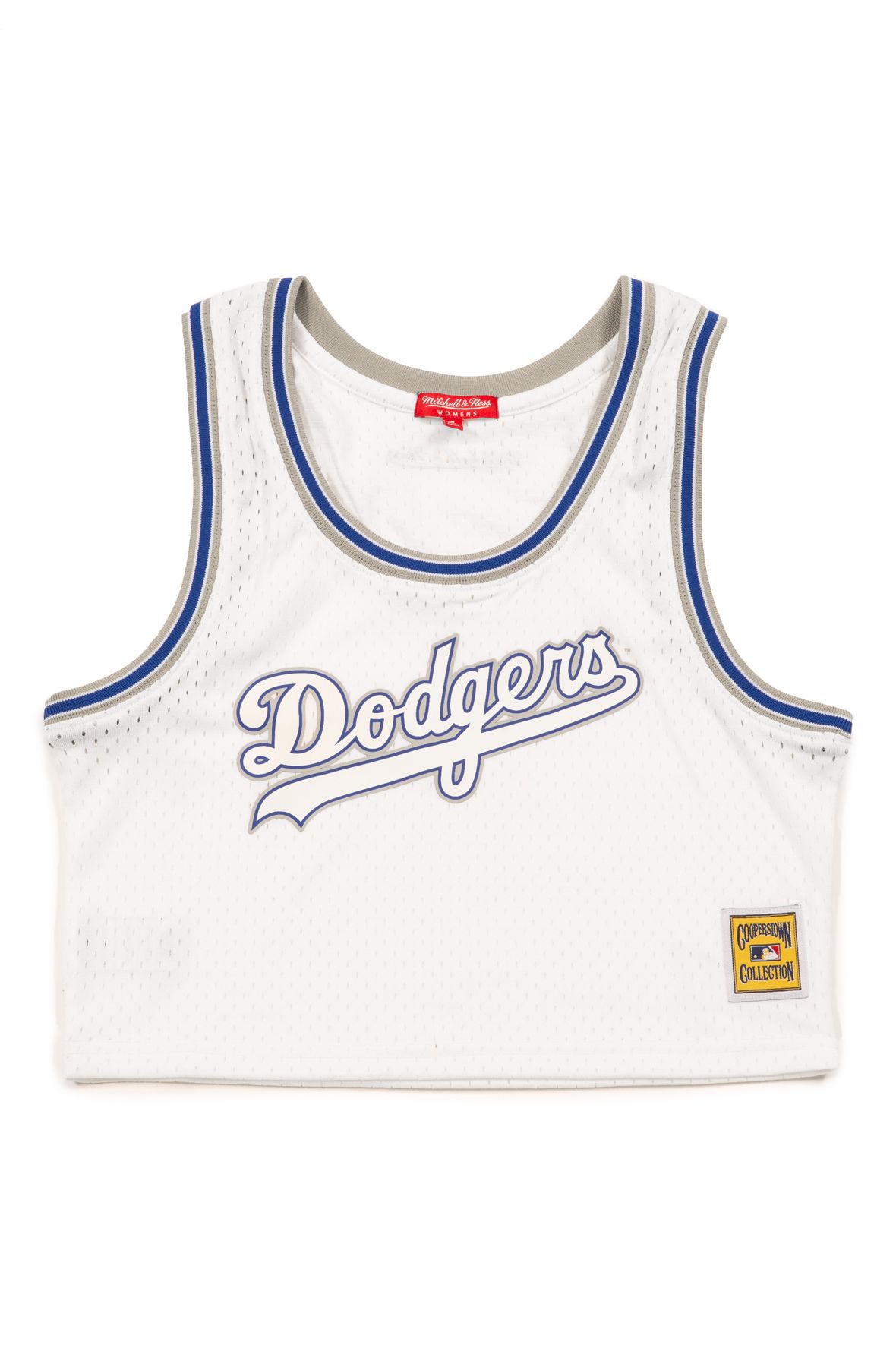 LOS ANGELES DODGERS MESH CROPPED JERSEY MSTKEL18124-LADWHIT