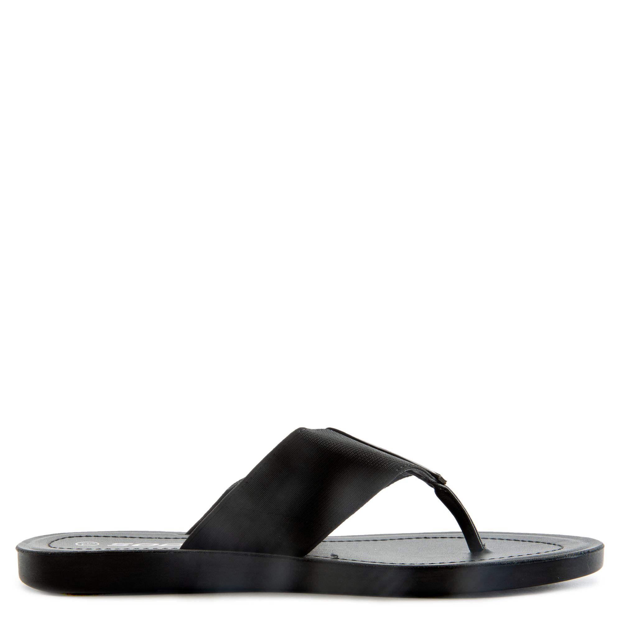 black elastic sandals flat
