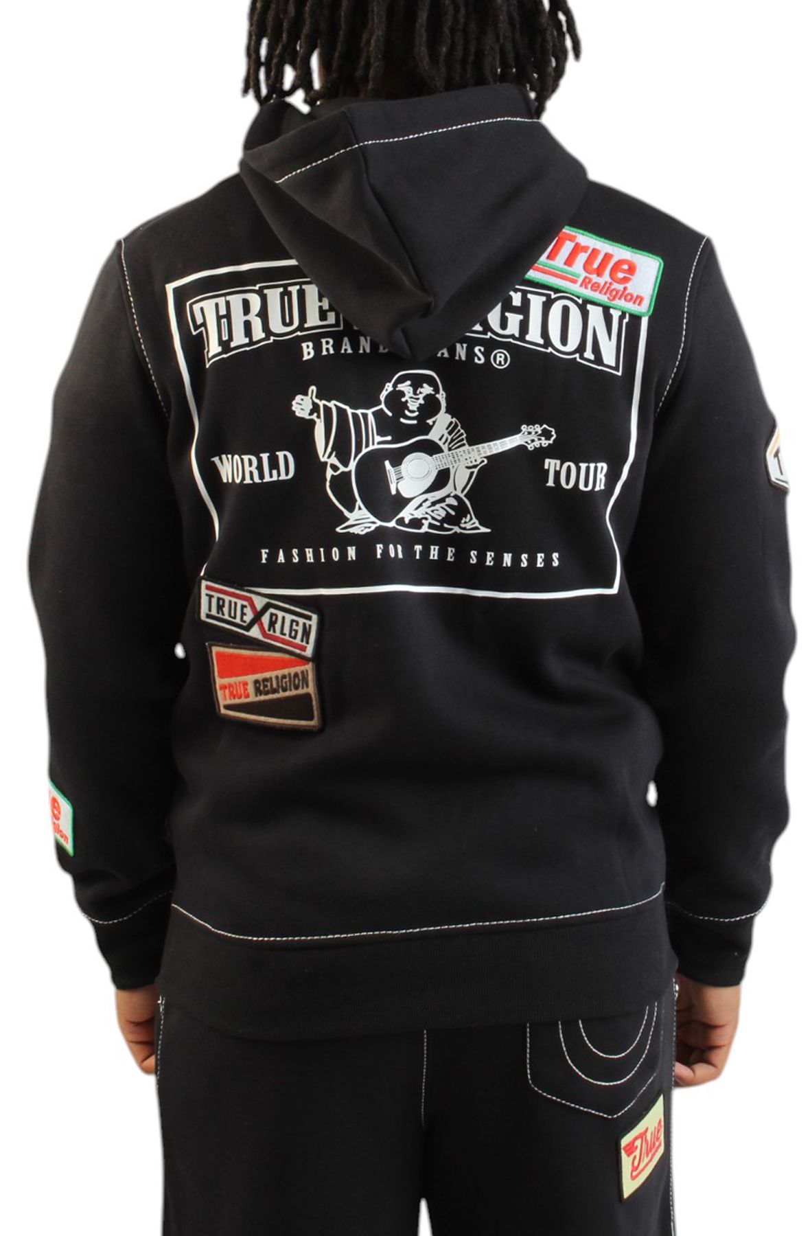 TRUE RELIGION BIG T PATCH ZIP HOODIE 109016-1001 - Shiekh
