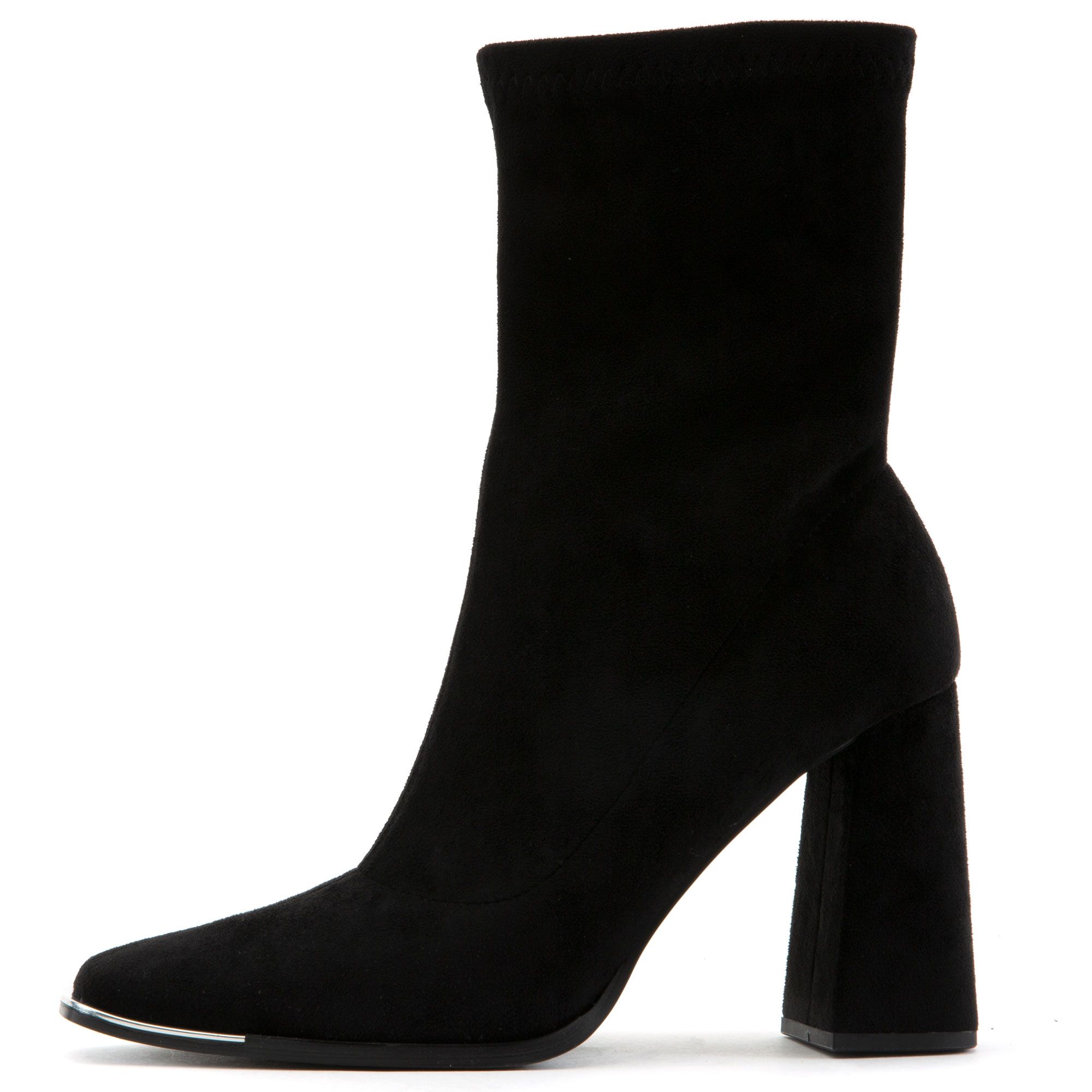 LILIANA Alex-1 Squared Toe Booties ALEX-1-BLK - Shiekh