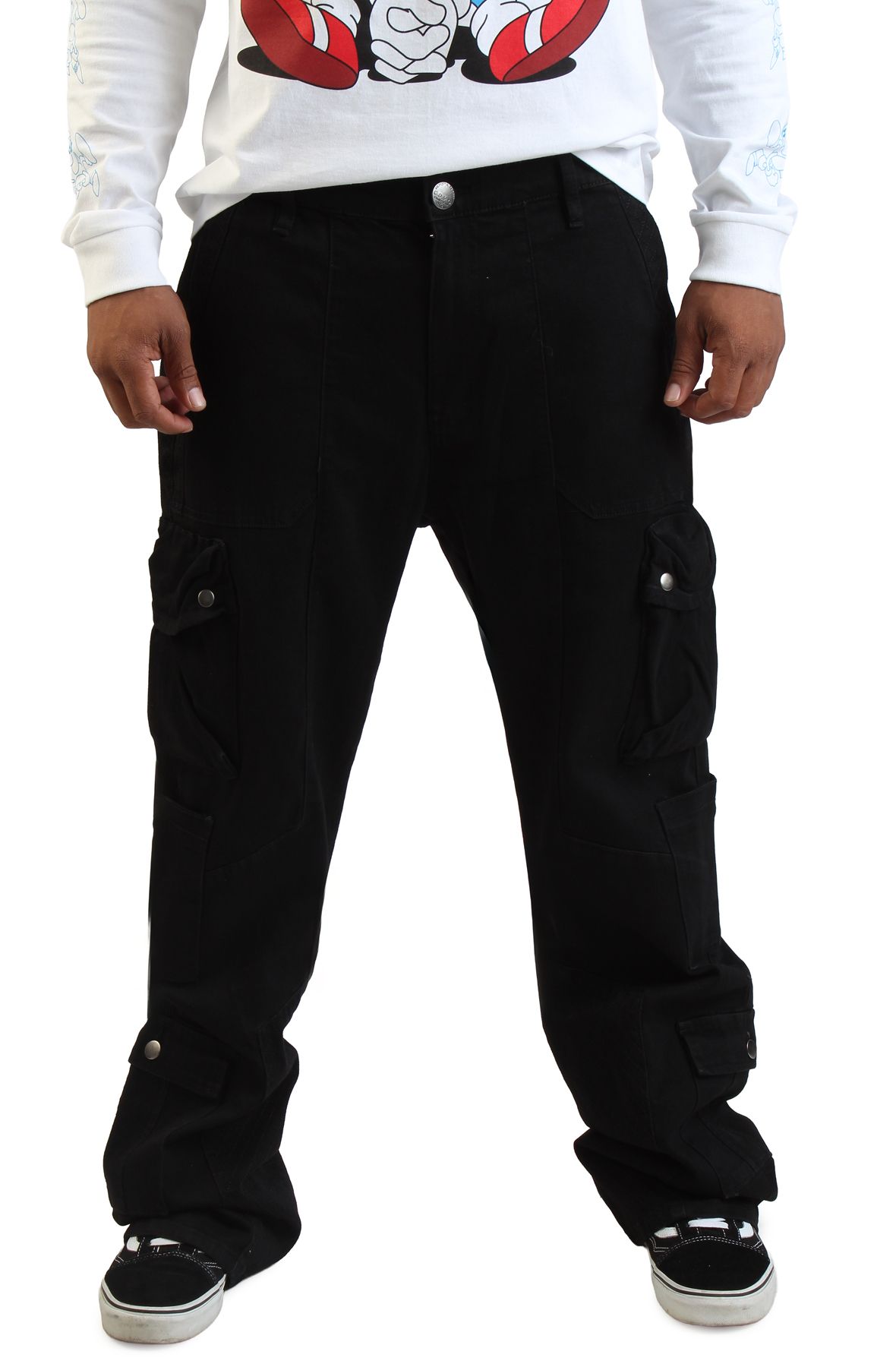 HIGH CALIBER Silvan Multi Stacked Cargo Pants C13997-BLK - Shiekh